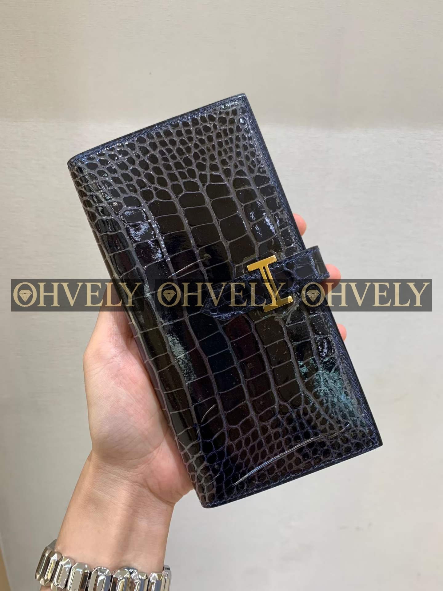 Hermès 베안 장지갑 악어가죽 상품 썸네일