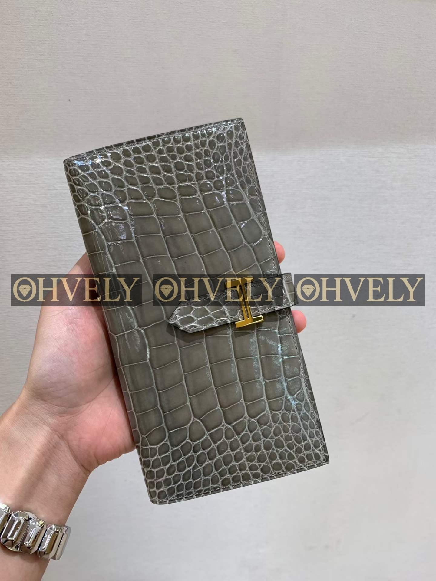 Hermès 베안 장지갑 악어가죽 상품 썸네일