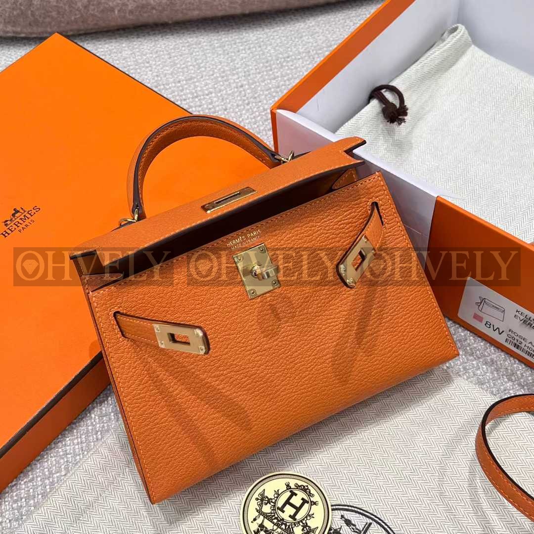 Hermès Mini Kelly 오렌지/금장(24K) 상품 썸네일