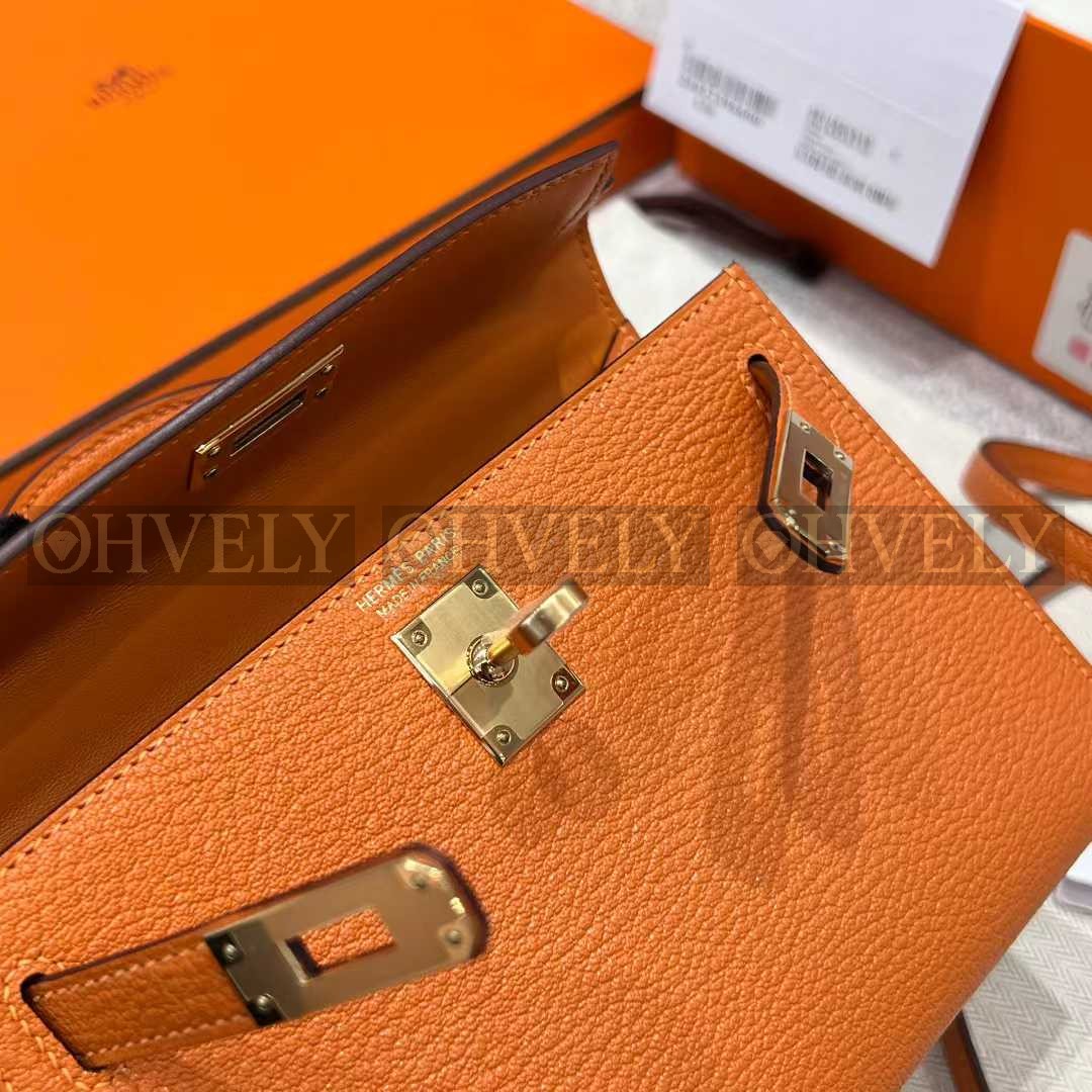 Hermès Mini Kelly 오렌지/금장(24K) 상품 썸네일