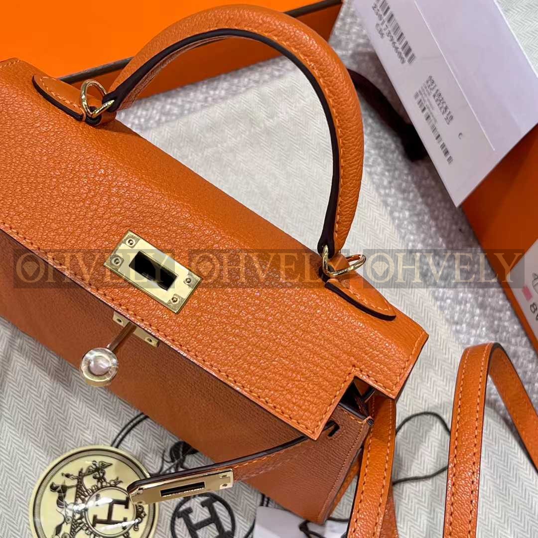 Hermès Mini Kelly 오렌지/금장(24K) 상품 썸네일