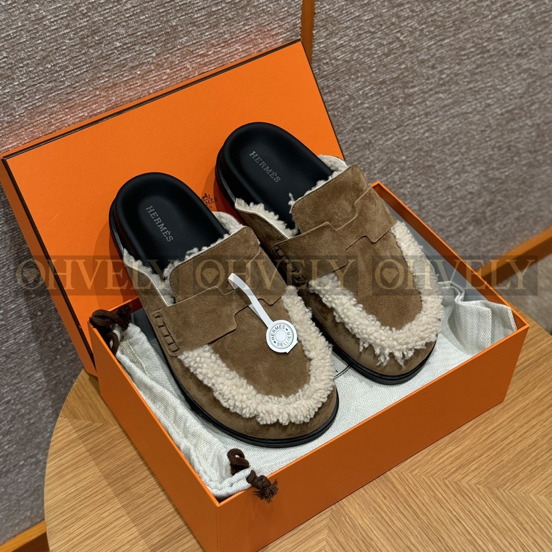 Hermès Go뮬 스웨이드 고트스킨(브룬 퓨메) 상품 썸네일