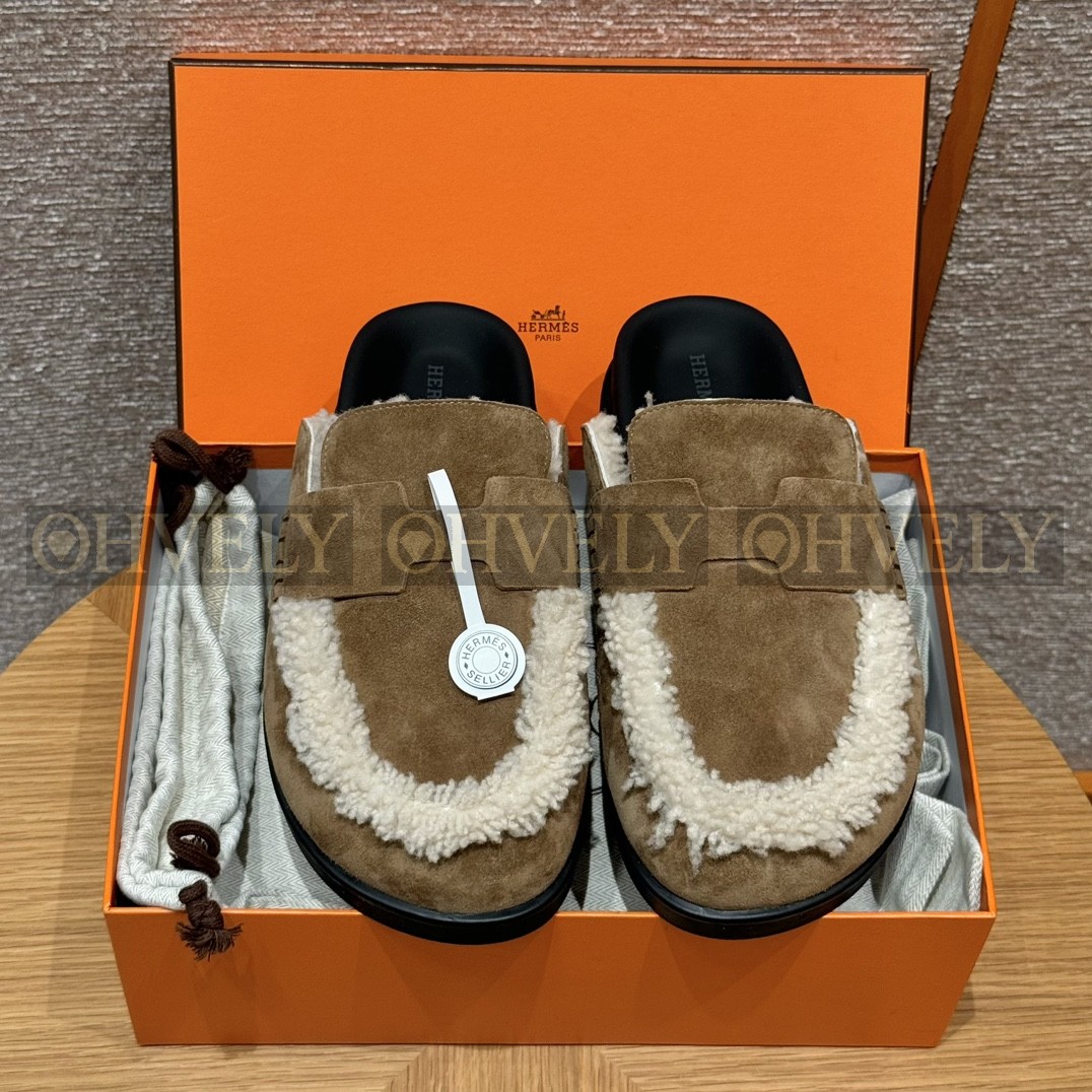 Hermès Go뮬 스웨이드 고트스킨(브룬 퓨메) 상품 썸네일