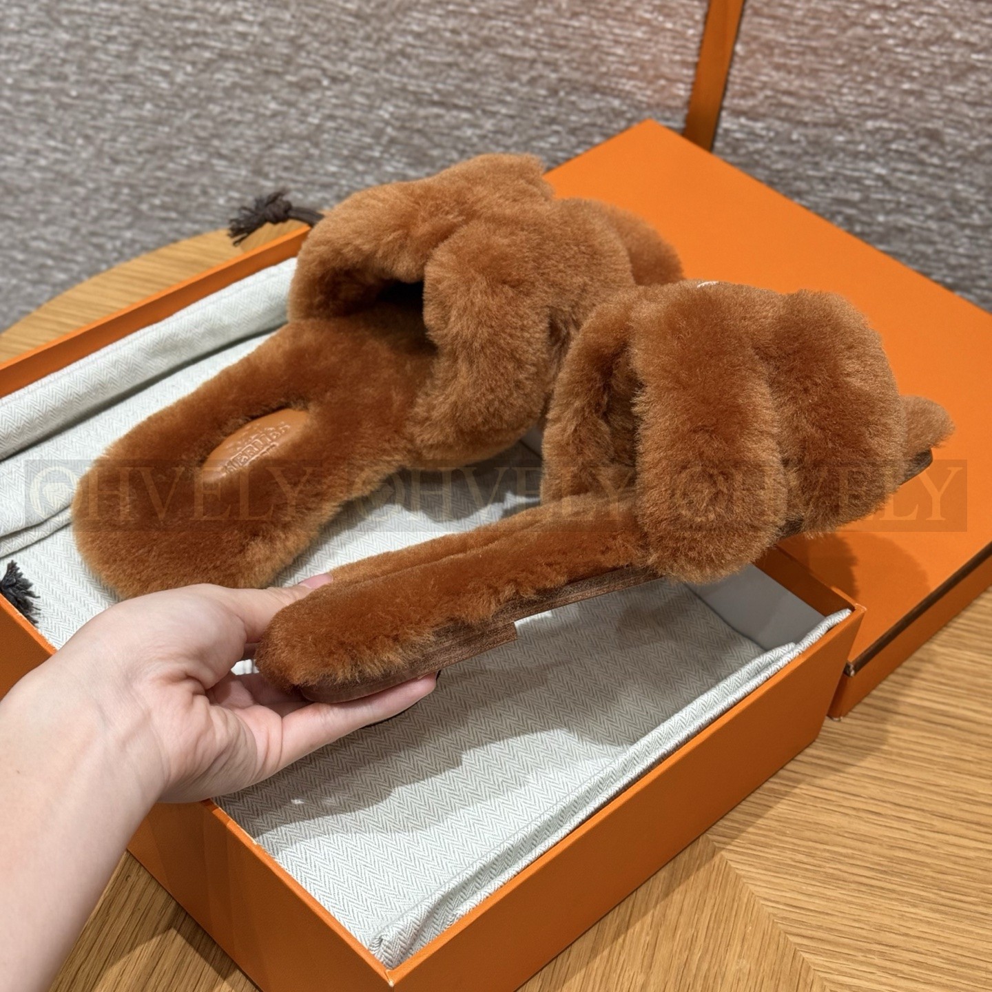 에르메스 시어링 오란 슬리퍼(handmade.ver) 상품 썸네일
