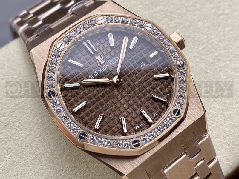 데마피게 로얄오크 67651 초코판 로즈골드 금통 다이아세팅 (33mm,쿼츠) 상품 썸네일