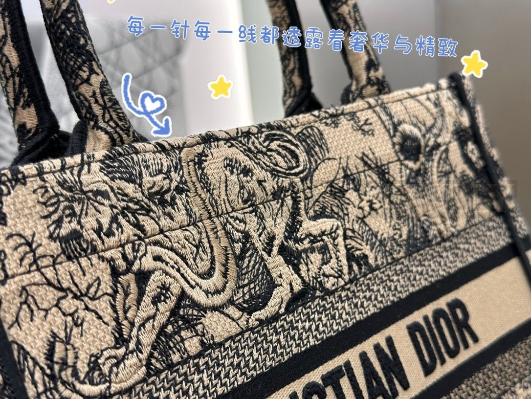 디올 트왈 드 주이 리버스 자수 북 토트백 스몰 상품 썸네일