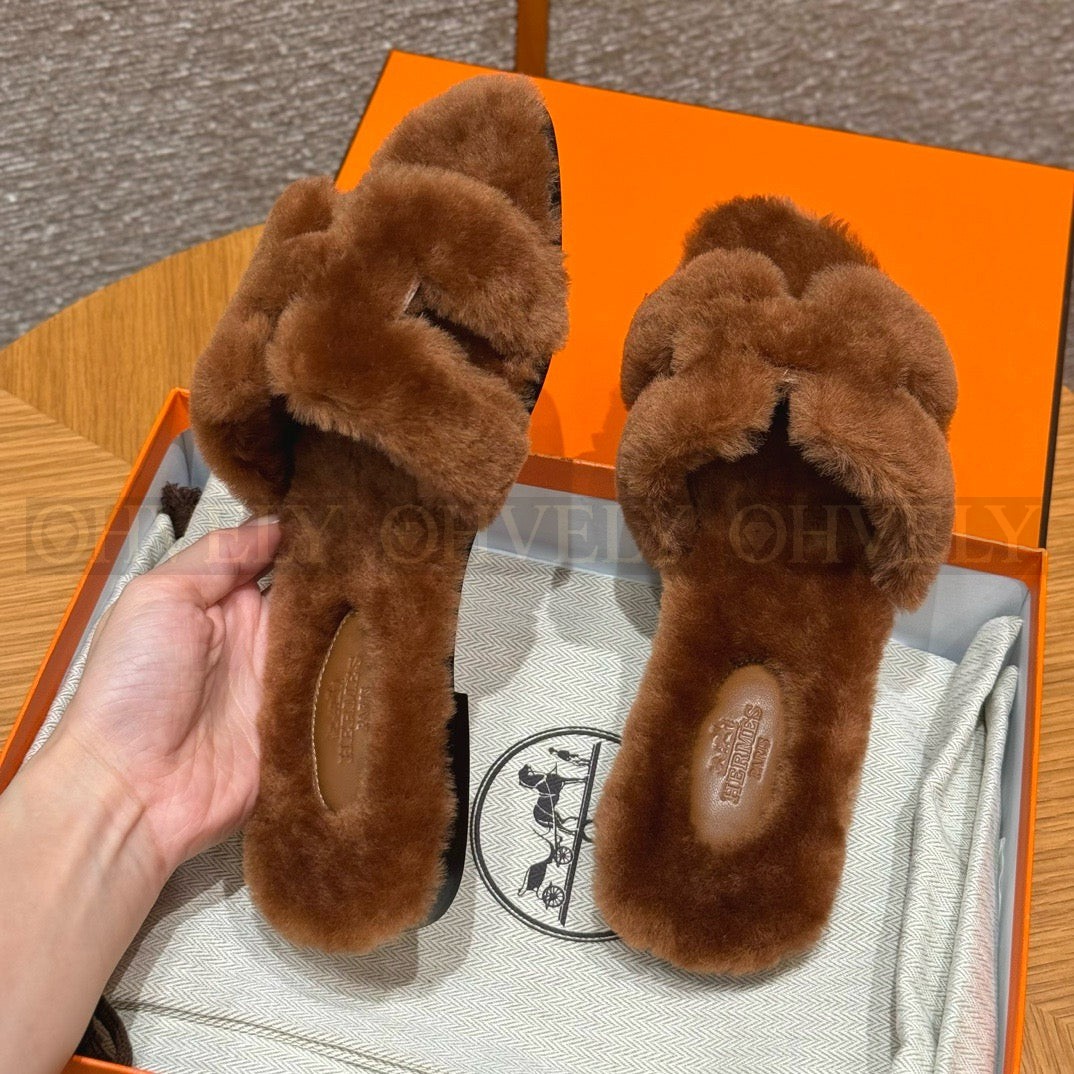 에르메스 Oran 오란 슬리퍼  시어링 상품 썸네일