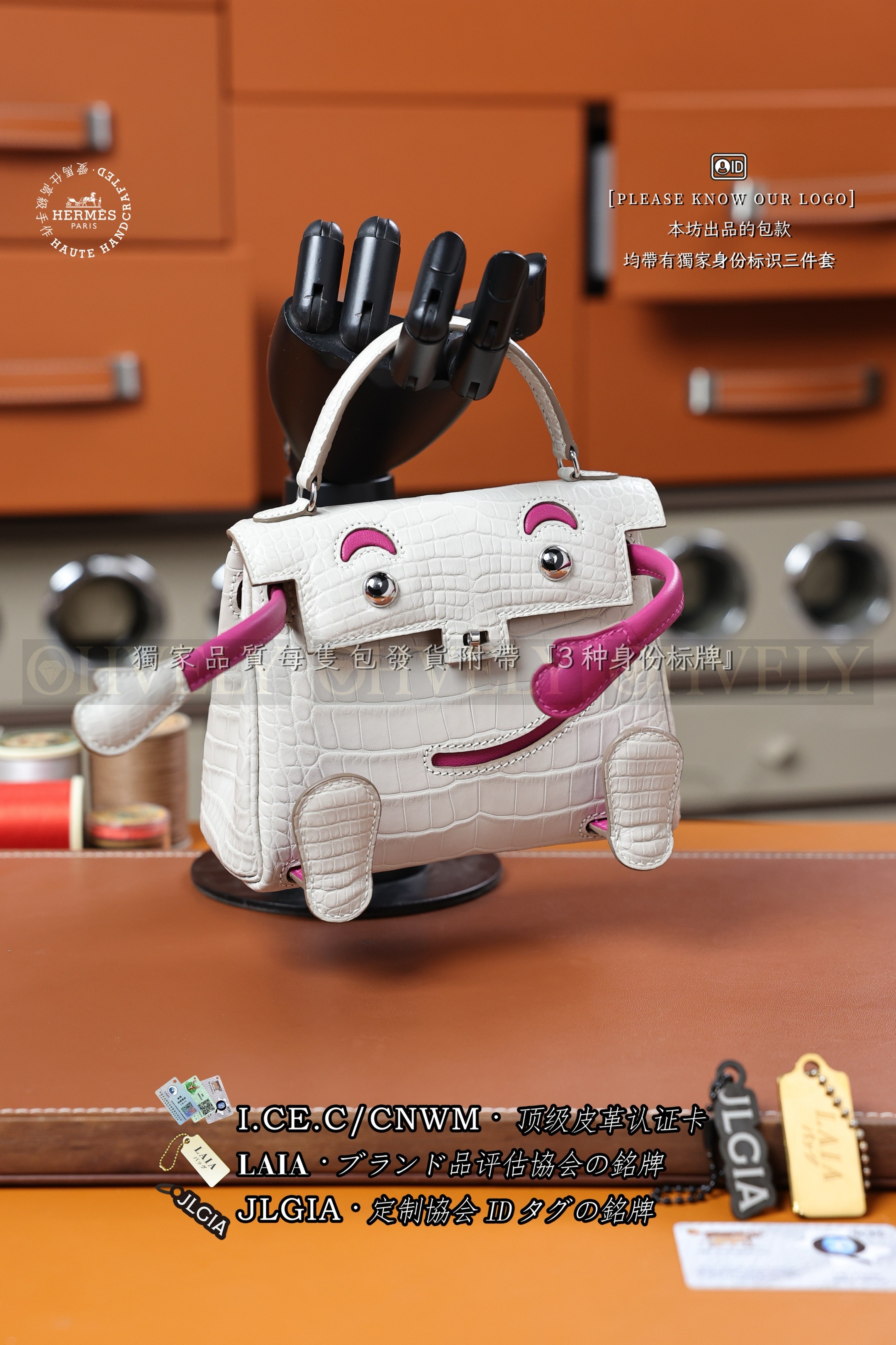 Hermès KELLY DOLL Rose+𝗕𝗲𝘁𝗼𝗻 은장 상품 썸네일