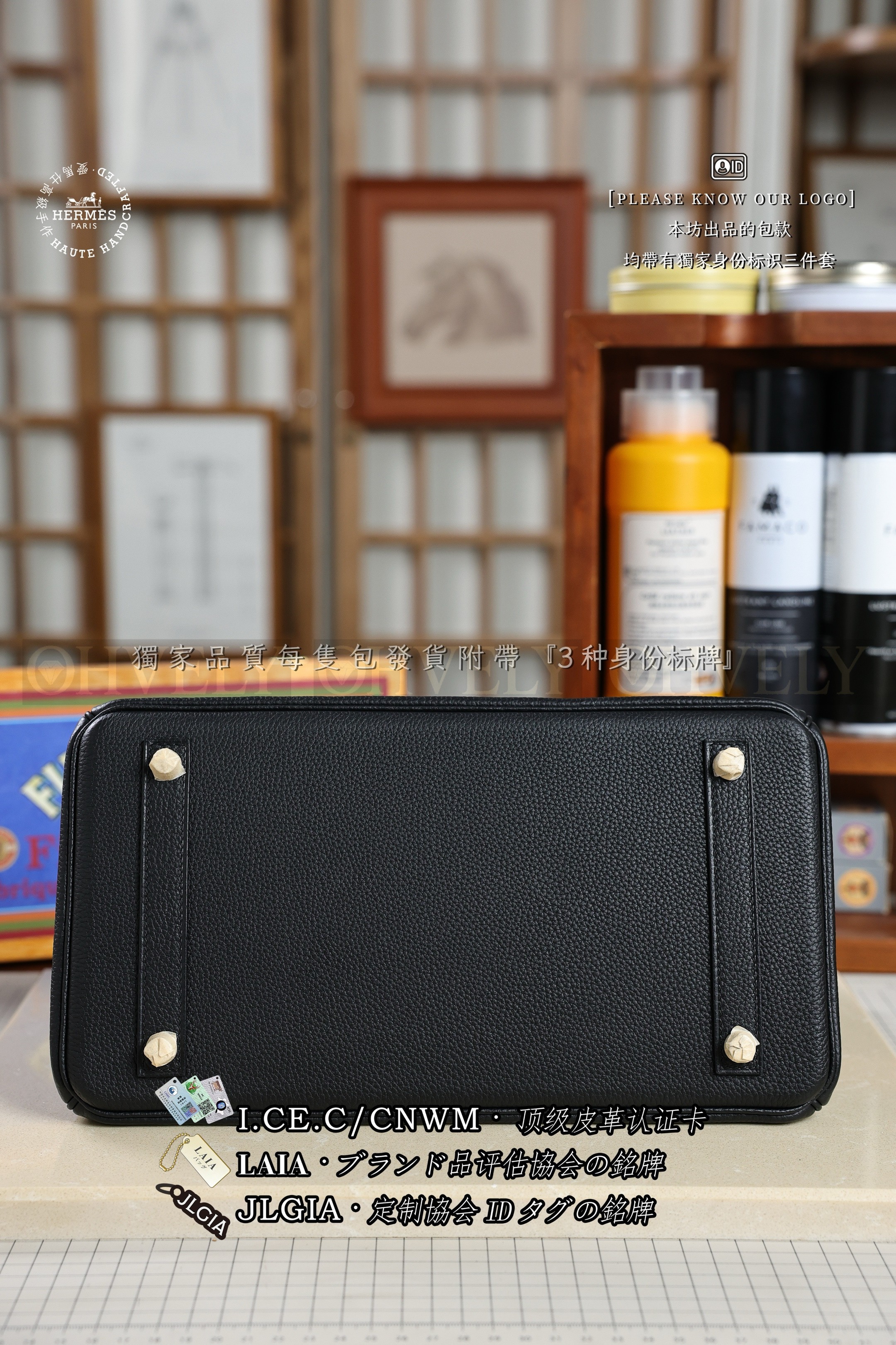 Hermès BIRKIN 𝟯𝟬 𝙉𝙤𝙞𝙧 금장 상품 썸네일
