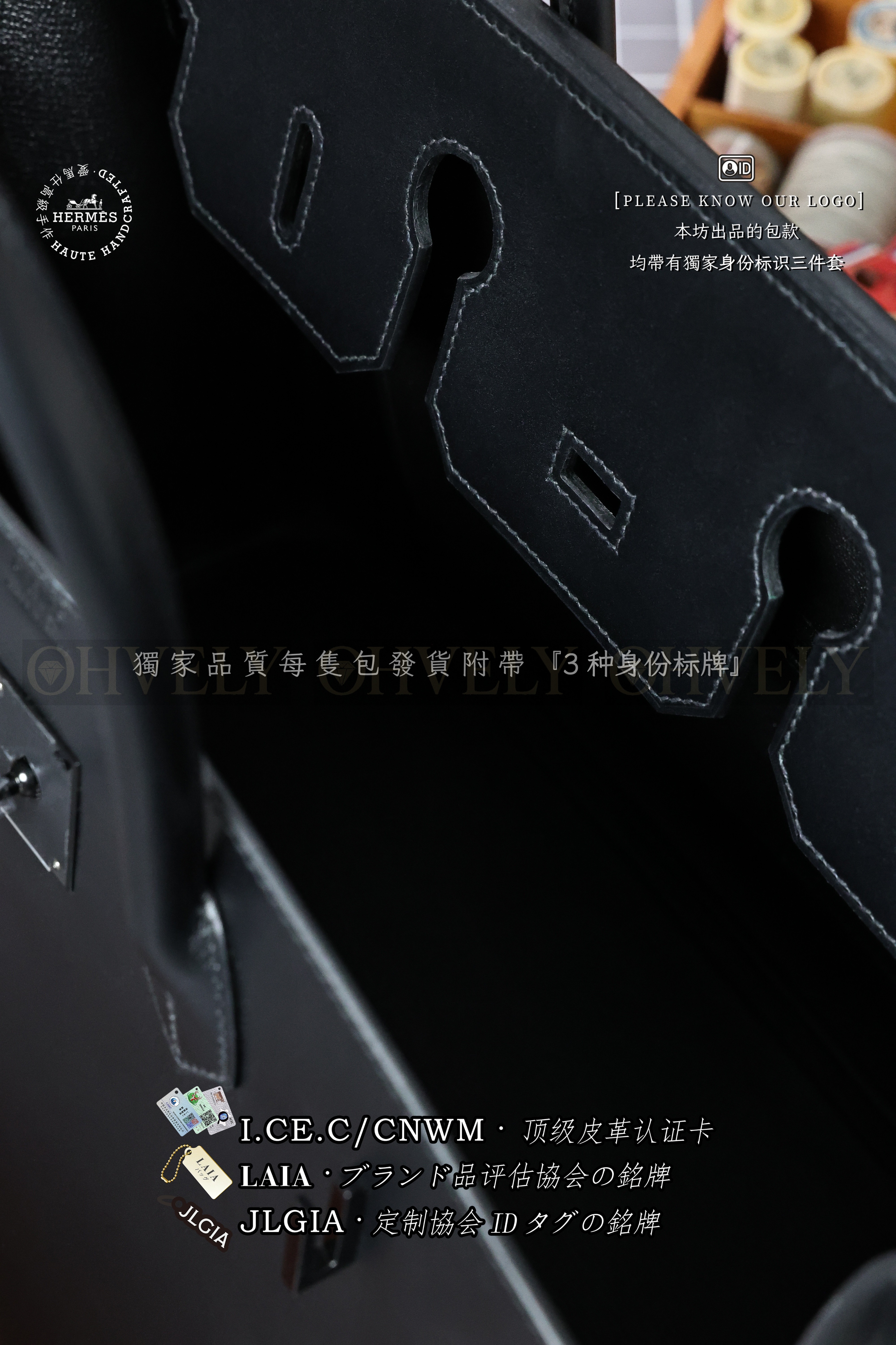 Hermès BIRKIN 𝟯𝟱 𝙉𝙤𝙞𝙧 은장 상품 썸네일