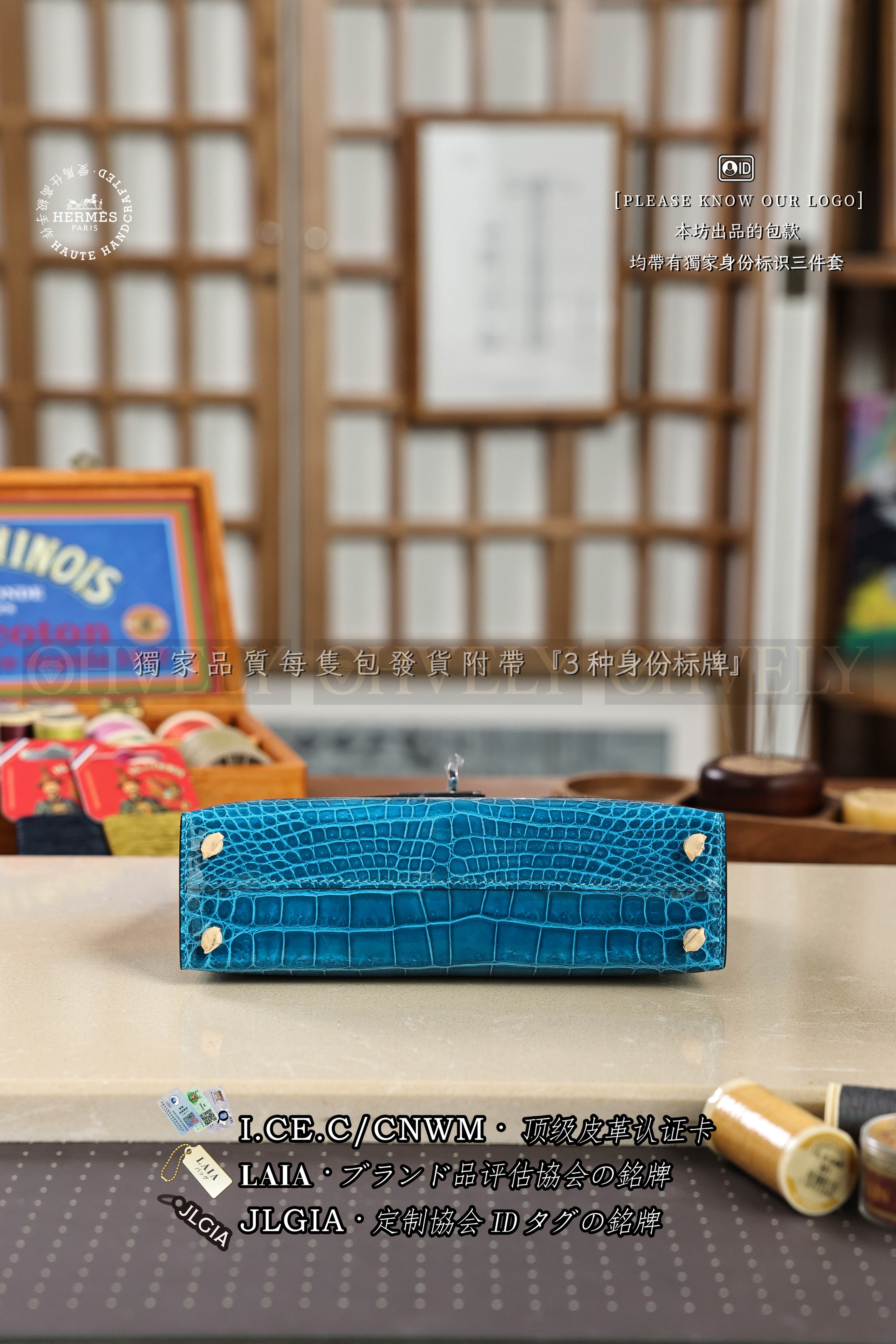 Hermès Kelly 𝙄𝙄 𝙢𝙞𝙣𝙞 𝘽𝙡𝙪𝙚 𝙄𝙯𝙢𝙞𝙧 은장 상품 썸네일