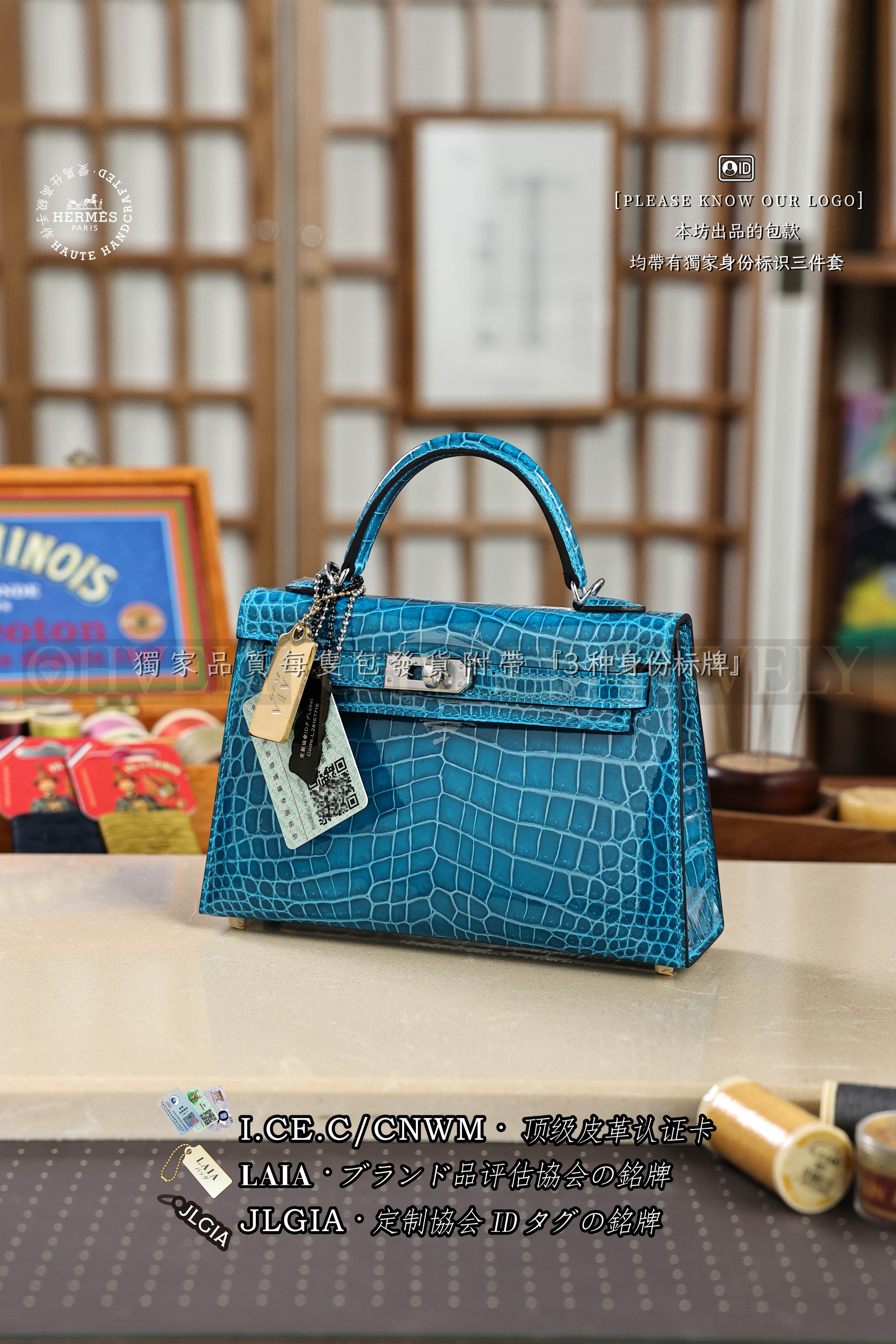 Hermès Kelly 𝙄𝙄 𝙢𝙞𝙣𝙞 𝘽𝙡𝙪𝙚 𝙄𝙯𝙢𝙞𝙧 은장 상품 썸네일