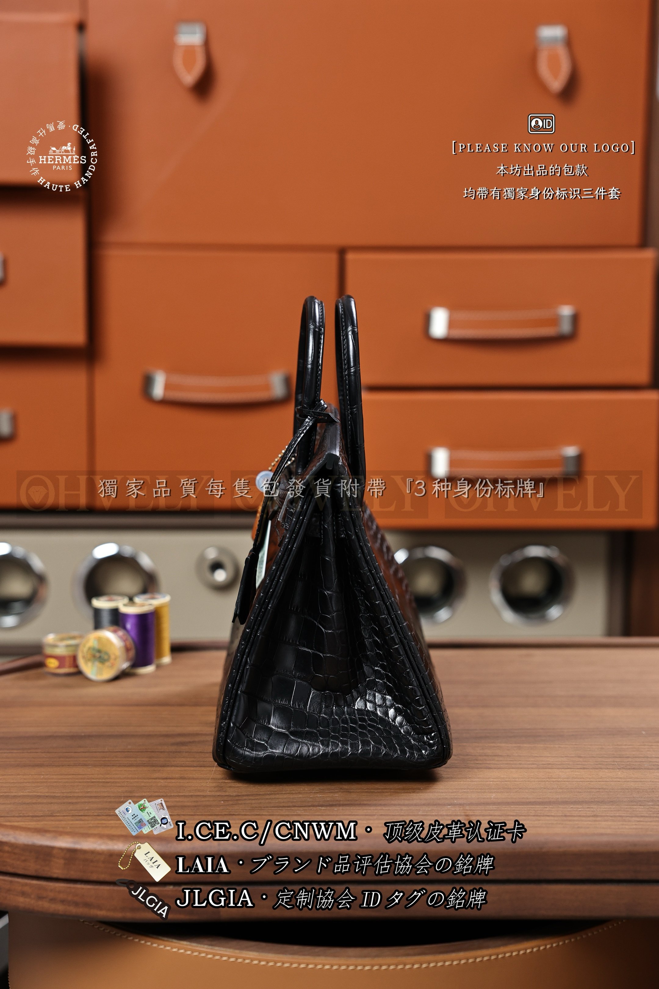 Hermès BIRKIN 𝟮𝟱 𝙉𝙤𝙞𝙧 은장 상품 썸네일