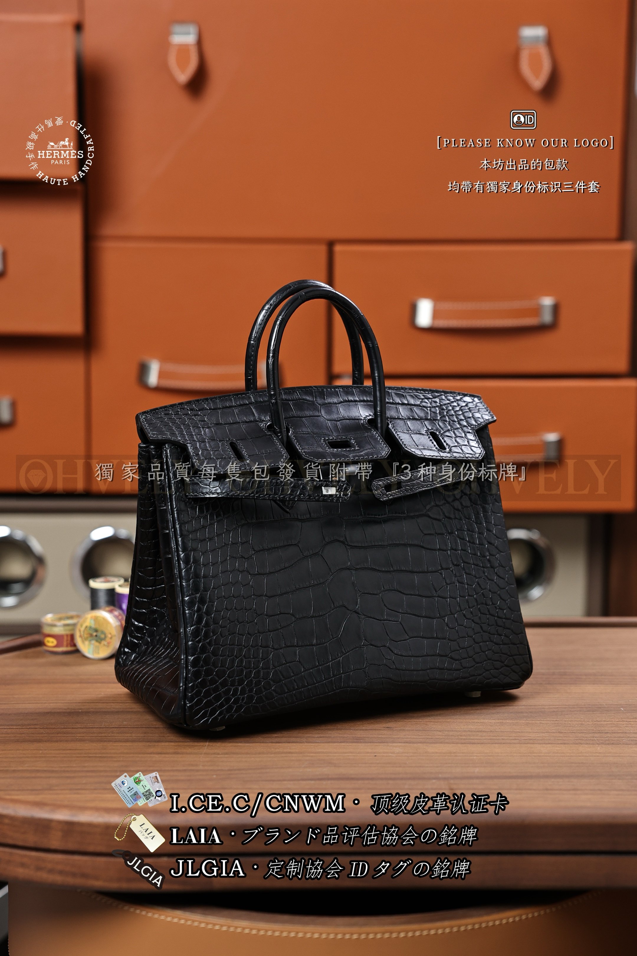Hermès BIRKIN 𝟮𝟱 𝙉𝙤𝙞𝙧 은장 상품 썸네일