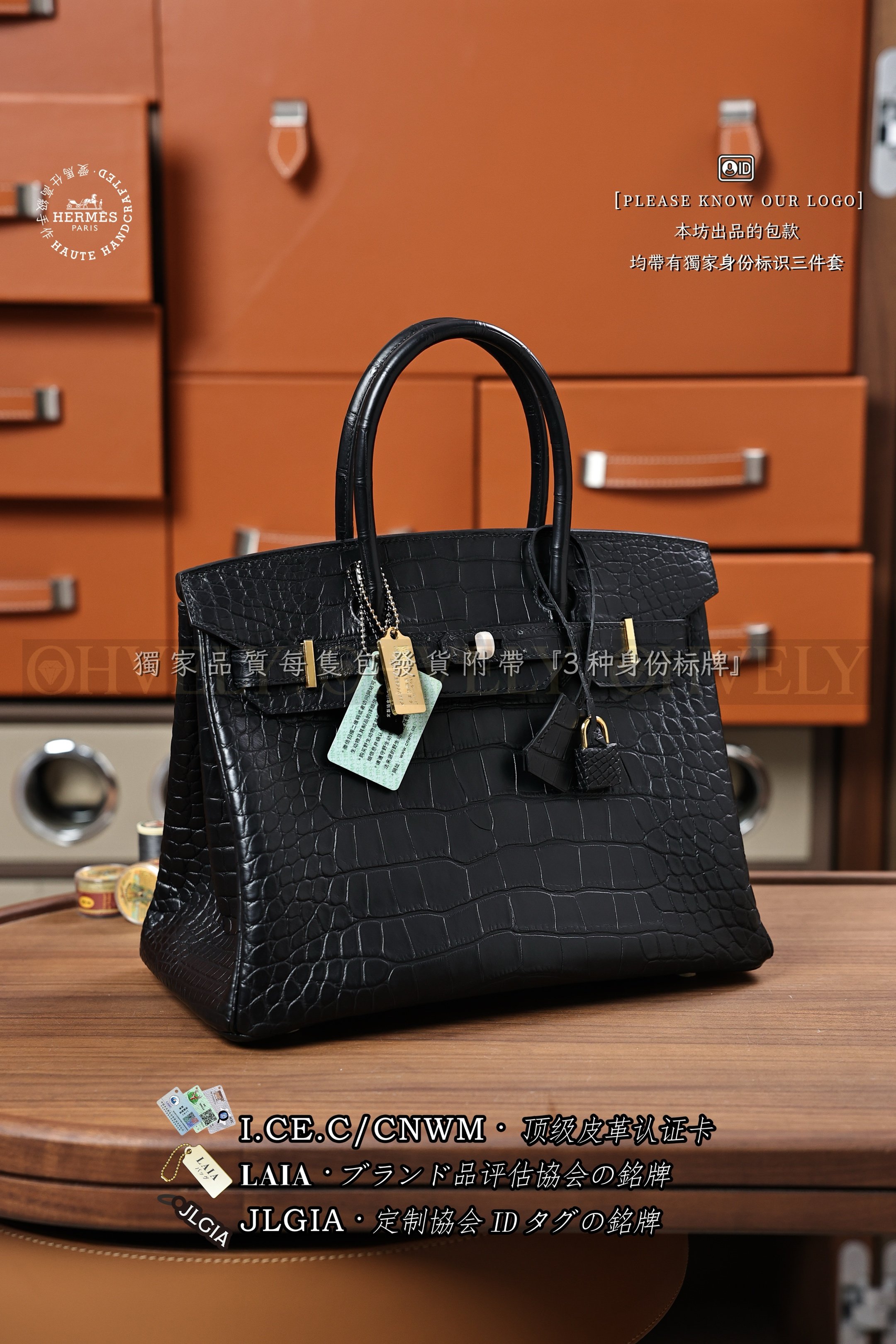 Hermès BIRKIN 𝟯𝟬 𝙉𝙤𝙞𝙧 금장 상품 썸네일