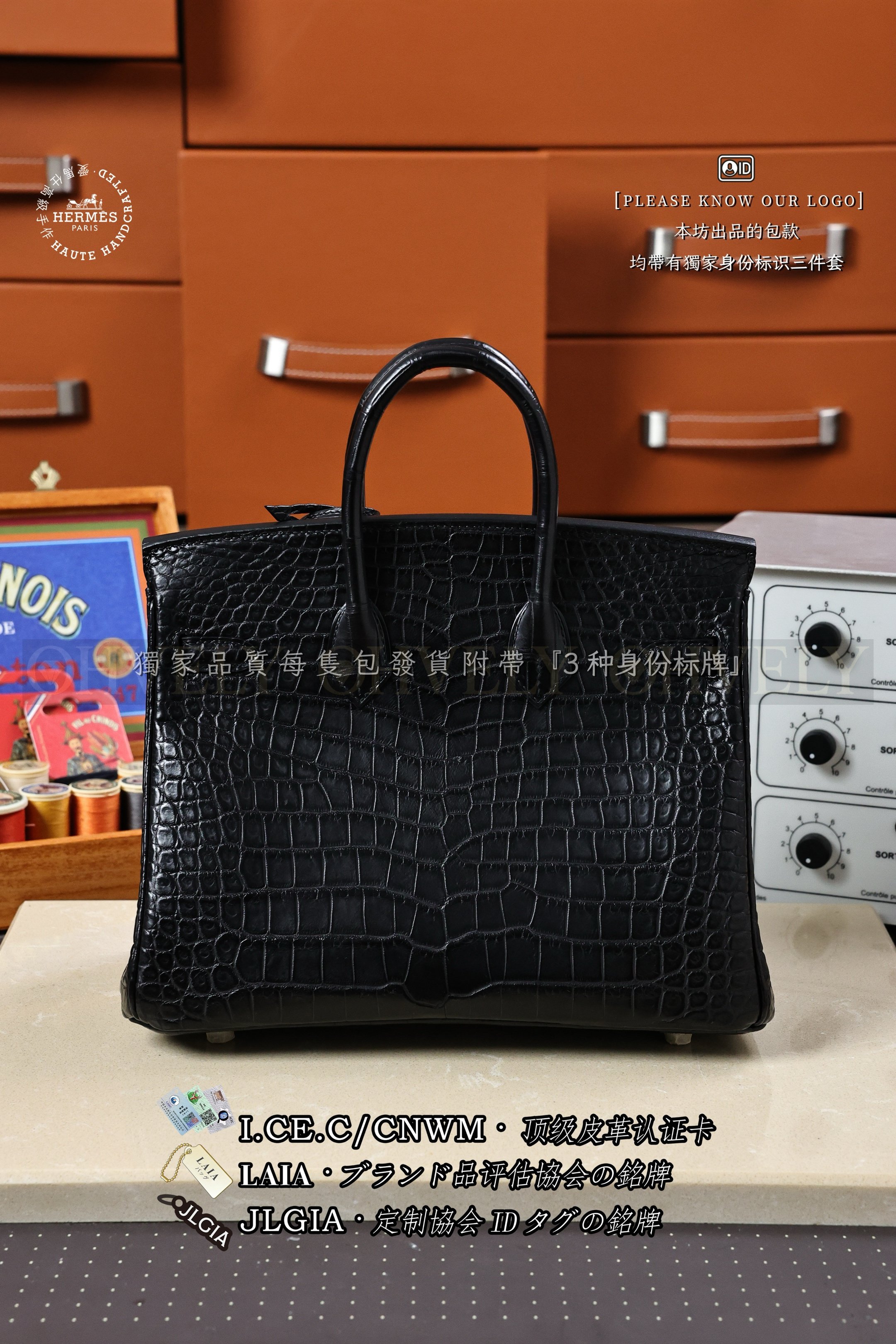 Hermès BIRKIN 𝟮𝟱 𝙉𝙤𝙞𝙧 은장 상품 썸네일
