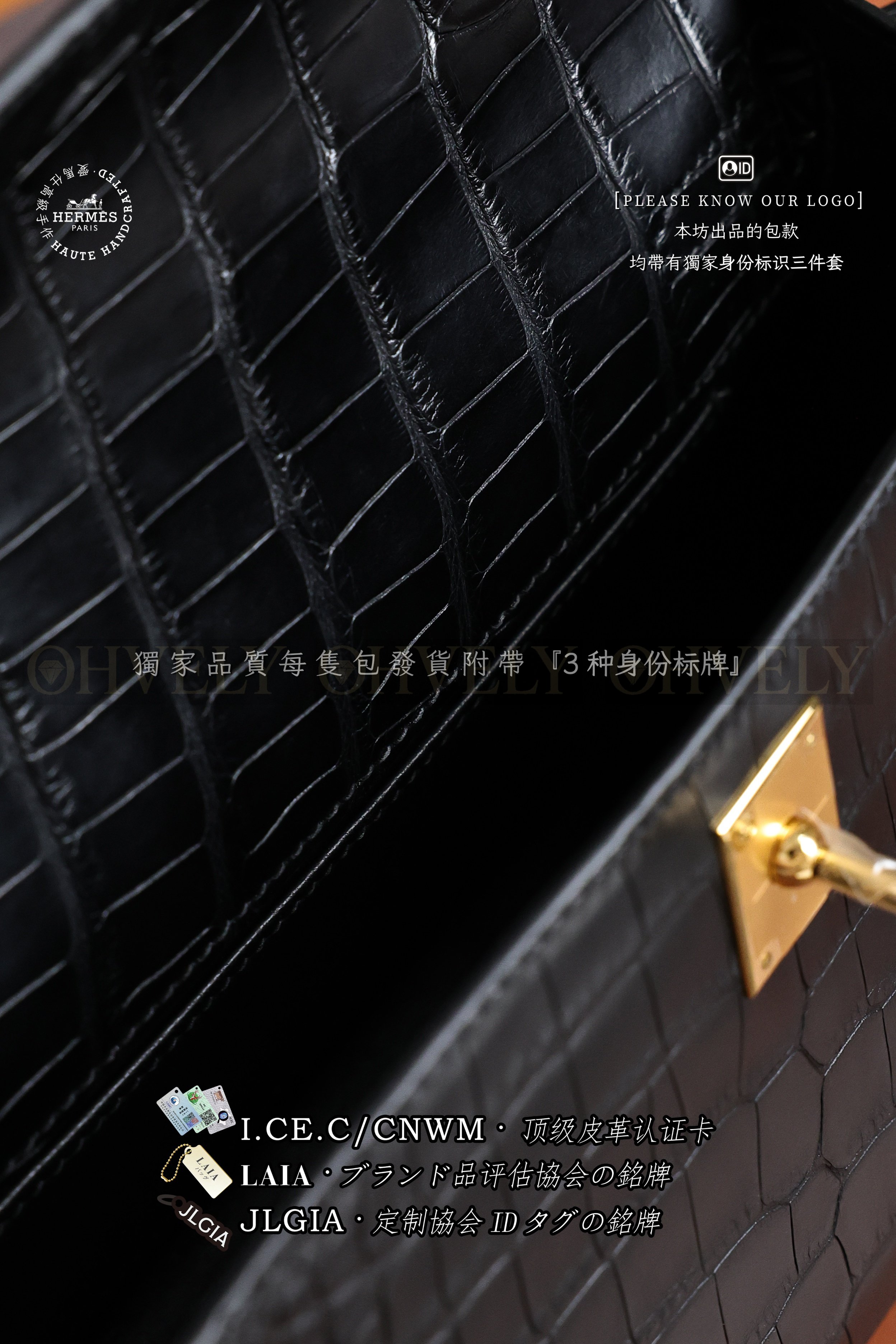 Hermès 𝙼𝚒𝚗𝚒 Kelly 𝙸 𝙽𝚘𝚒𝚛 금장 상품 썸네일
