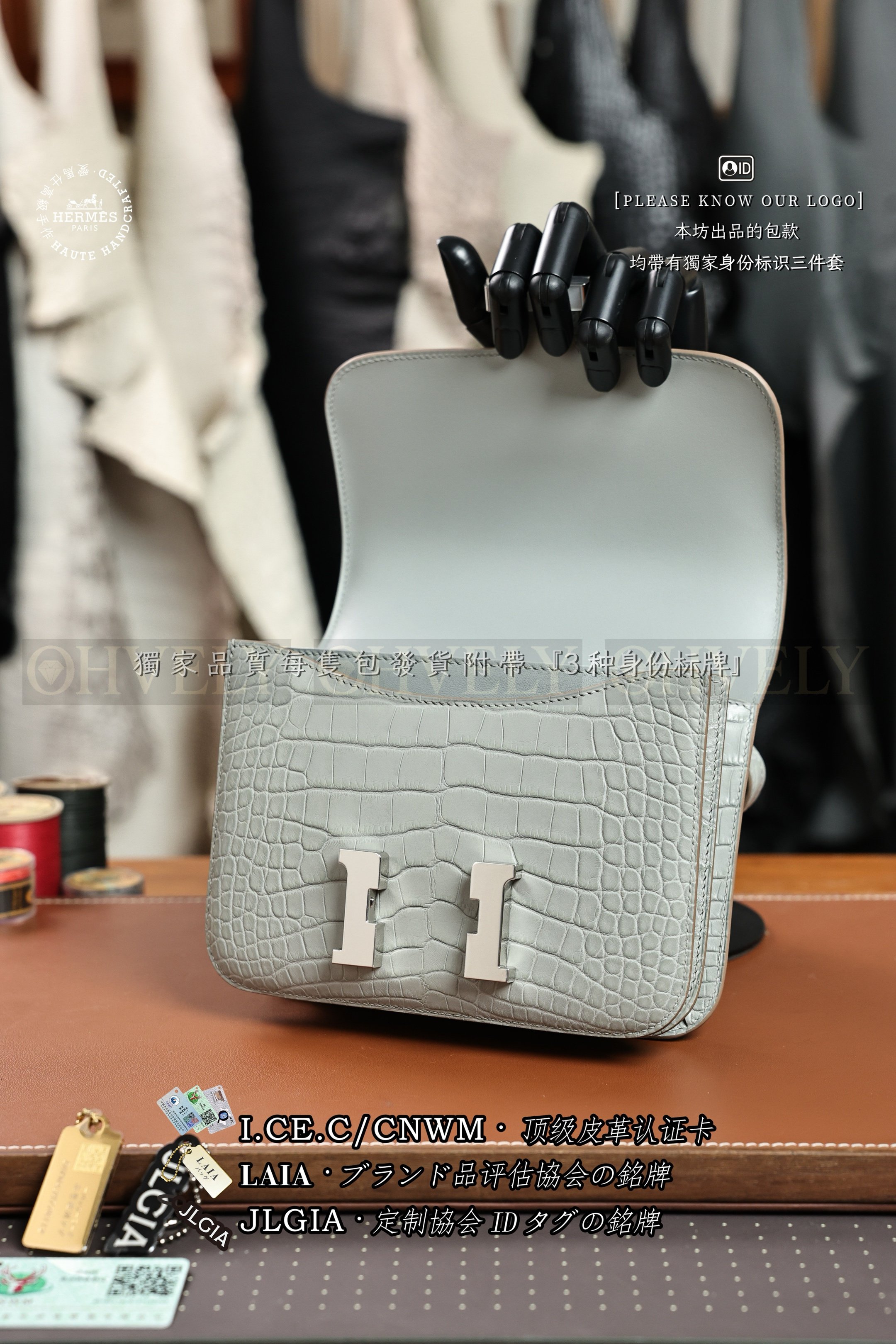 Hermès Constance 𝟷𝟿 𝙶𝚛𝚒𝚜 𝙲𝚒𝚖𝚎𝚗𝚝 은장 상품 썸네일