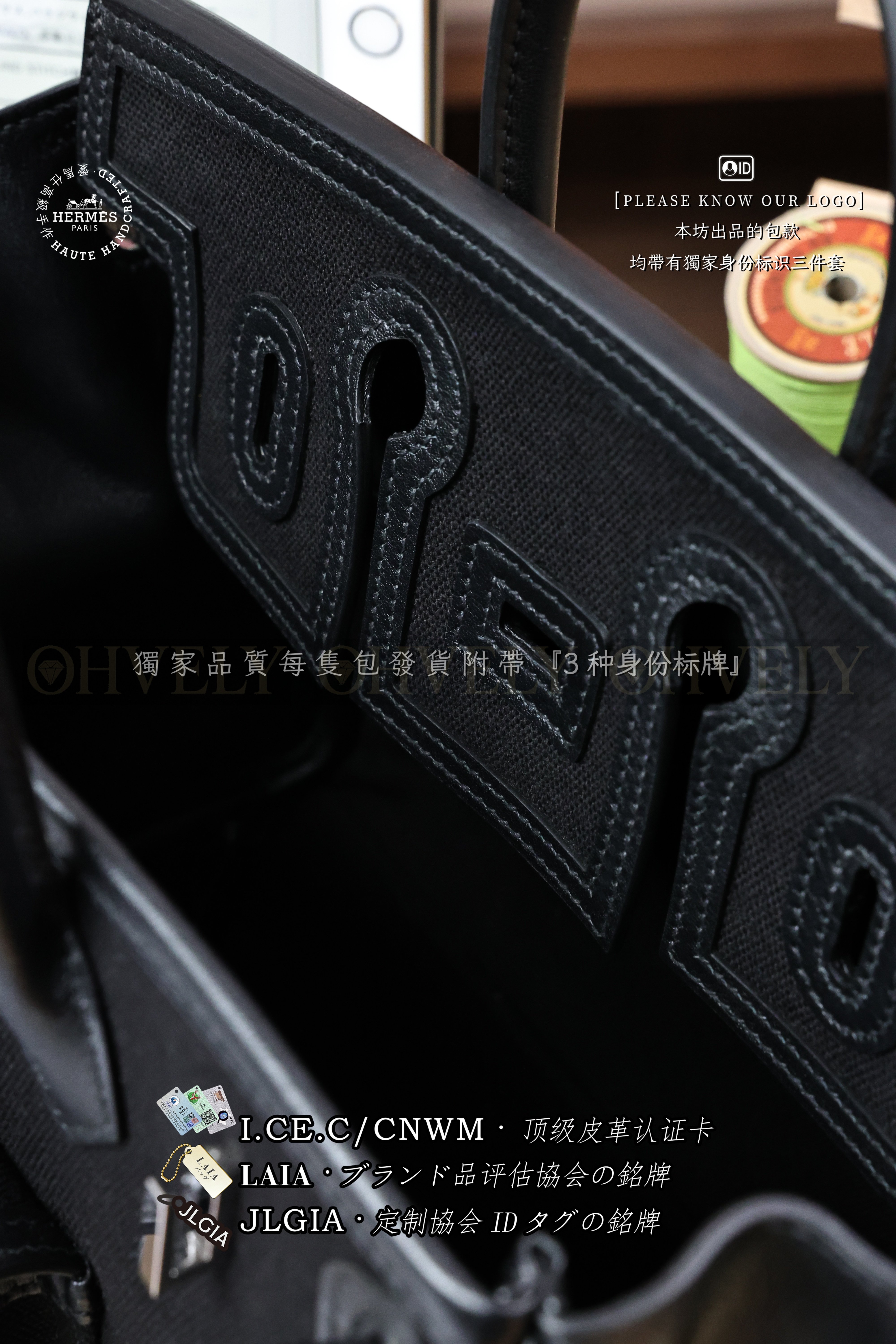 Hermès Birkin 𝙲𝚊𝚛𝚐𝚘𝟸𝟻 𝙽𝚘𝚒𝚛 은장 상품 썸네일