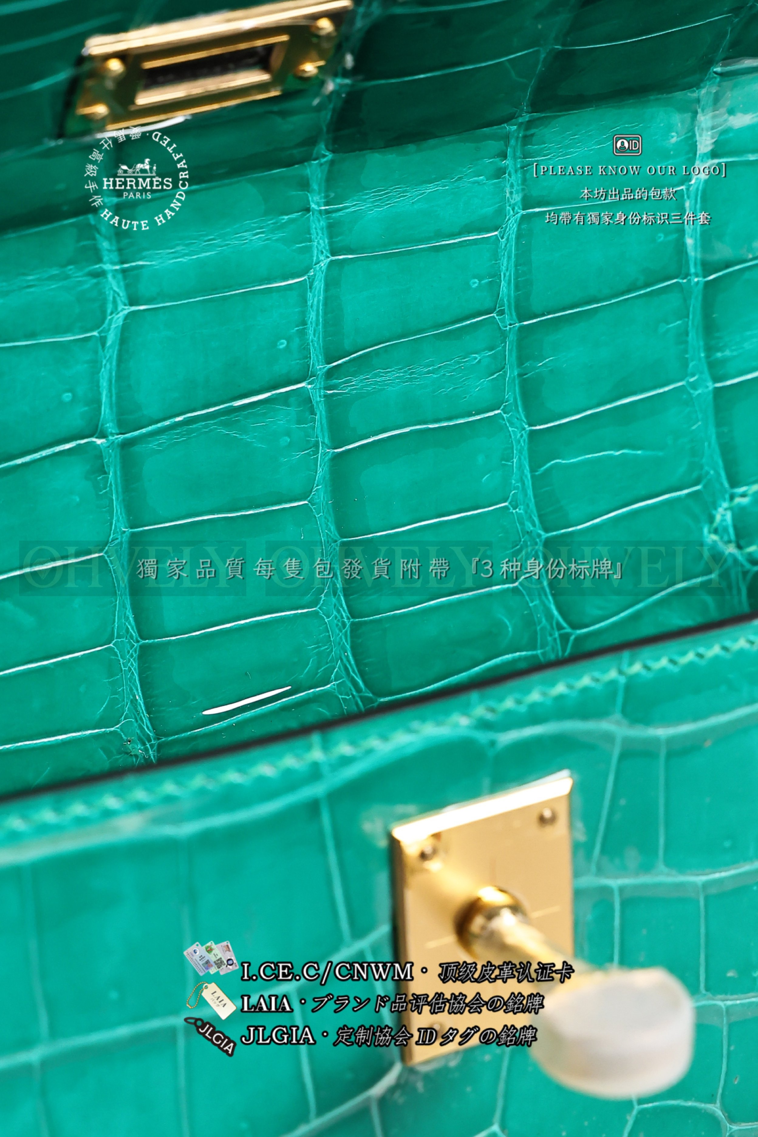 Hermès 𝙼𝚒𝚗𝚒 Kelly 𝙸 𝚅𝚎𝚛𝚝 𝙹𝚊𝚍𝚎 금장 상품 썸네일