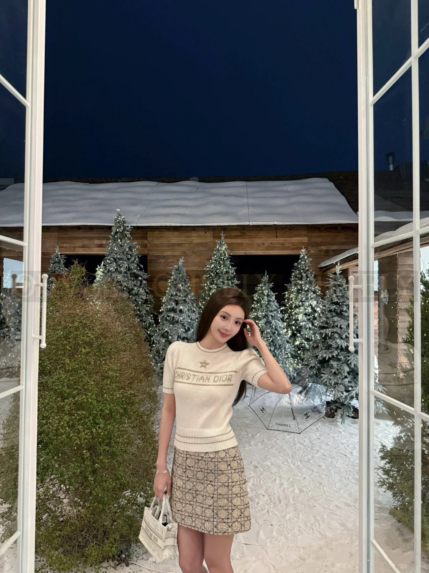 울 캐시미어 반소매 스웨터 골드 상품 썸네일