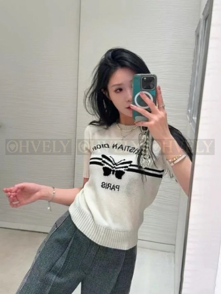 울 캐시미어 반소매 스웨터 빠삐옹 상품 썸네일