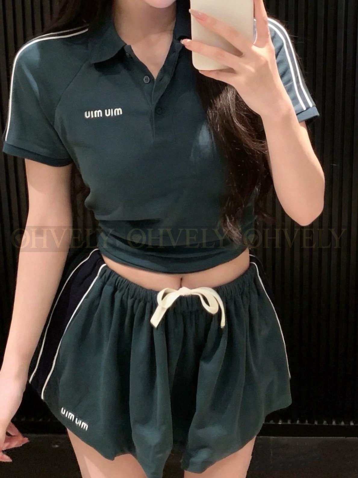 【 ZP버전 】 MIUMIU 미우미우 로고 자수 코튼 저지 폴로 셔츠 상품 썸네일