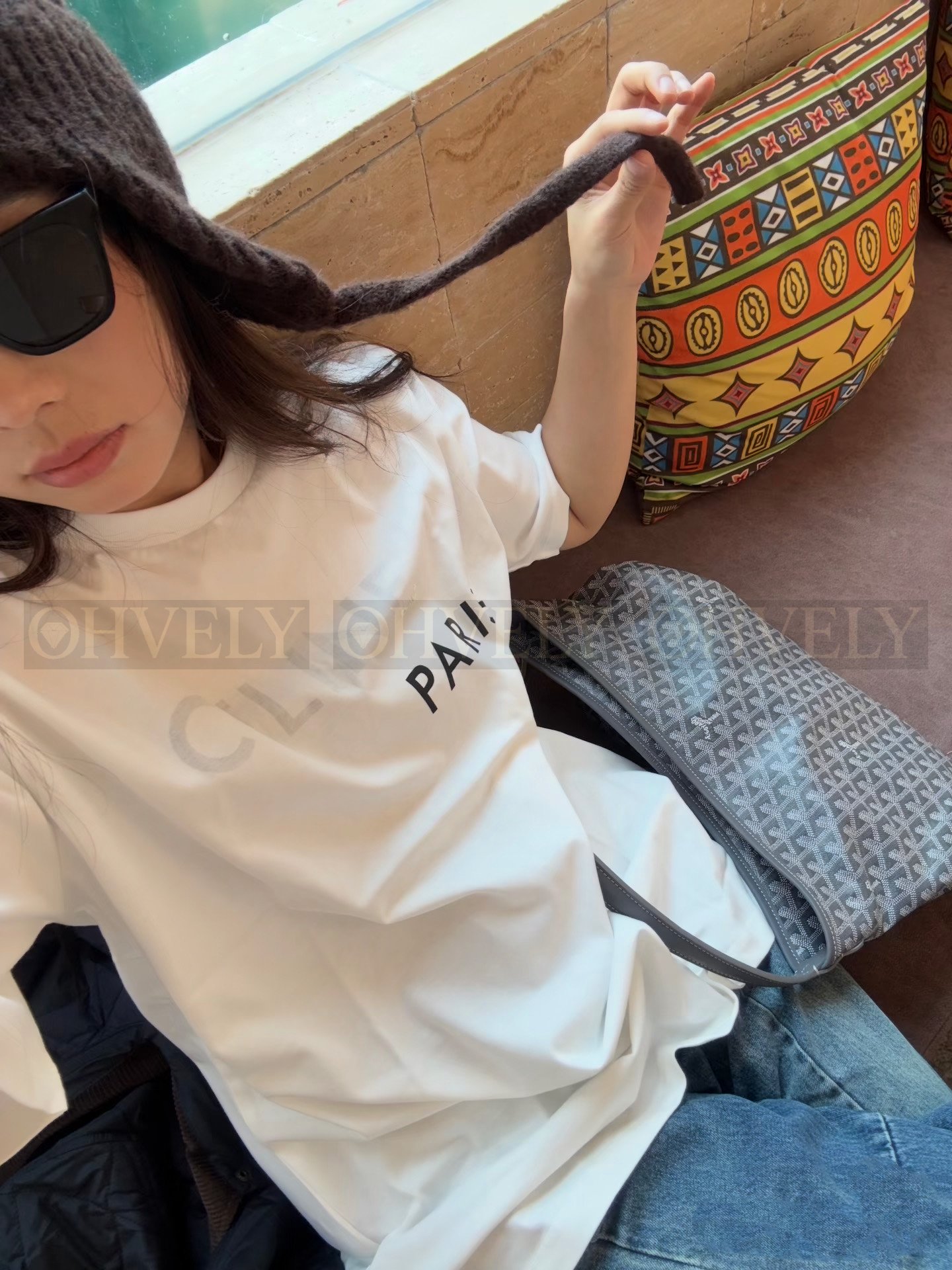 【 ZP버전 】 CELINE 셀린느 더블 레이어 로고 프린트 티셔츠 상품 썸네일