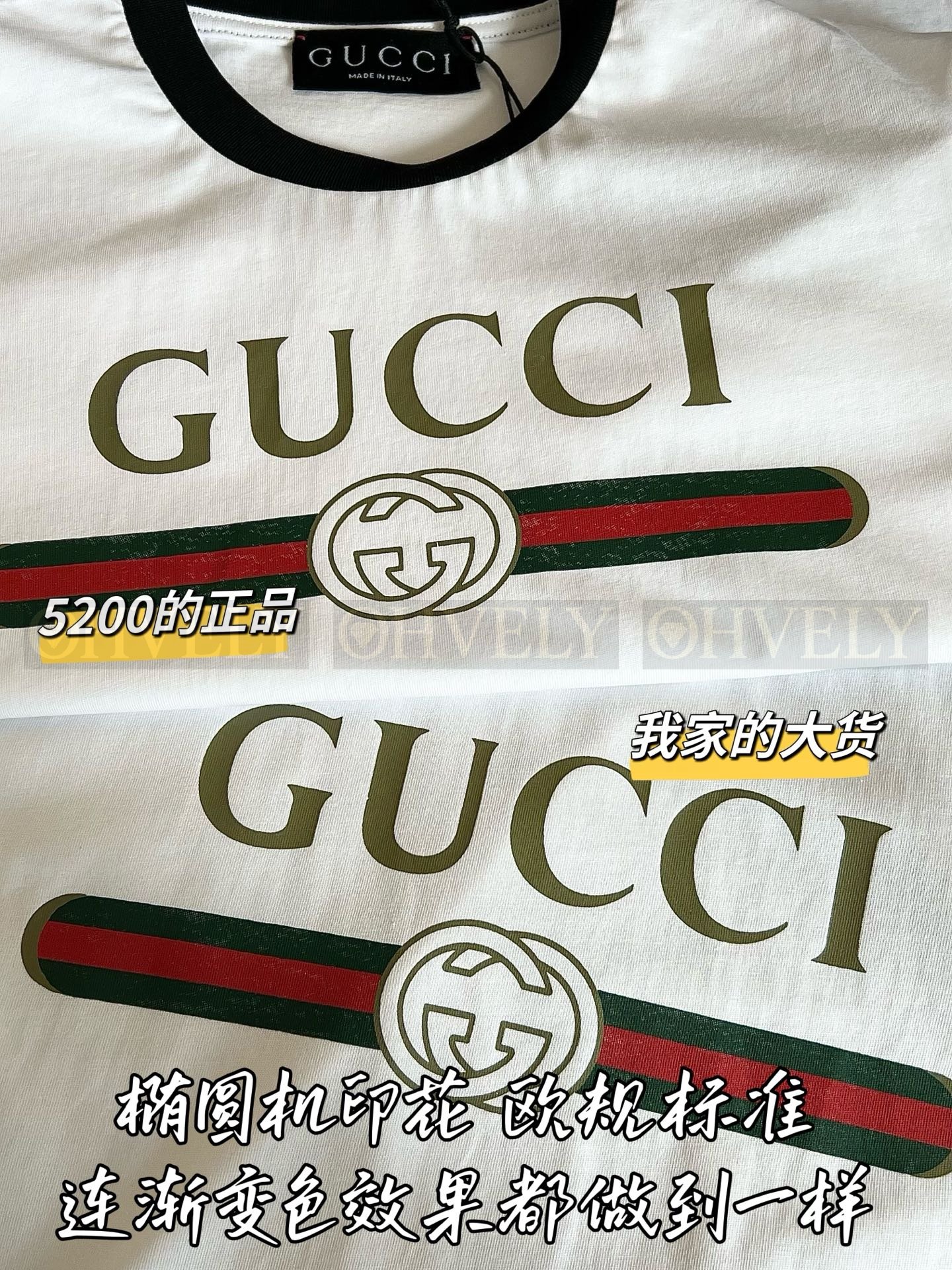 【 ZP버전 】 GUCCI 구찌 26SS 클래식 웹 스트라이프 자수 반팔 티셔츠 상품 썸네일