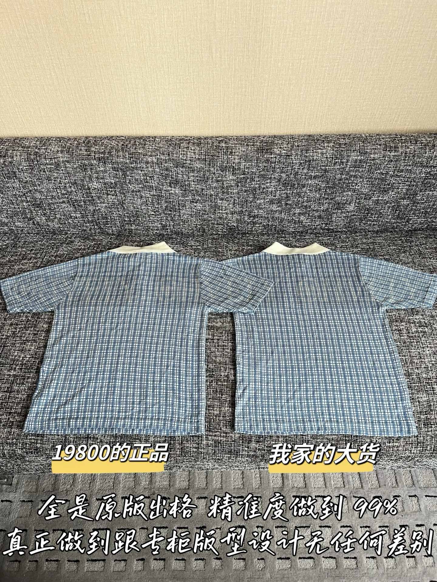 【 ZP버전 】미우미우 캐시미어 및 실크 깅엄 체크 폴로 셔츠 상품 썸네일