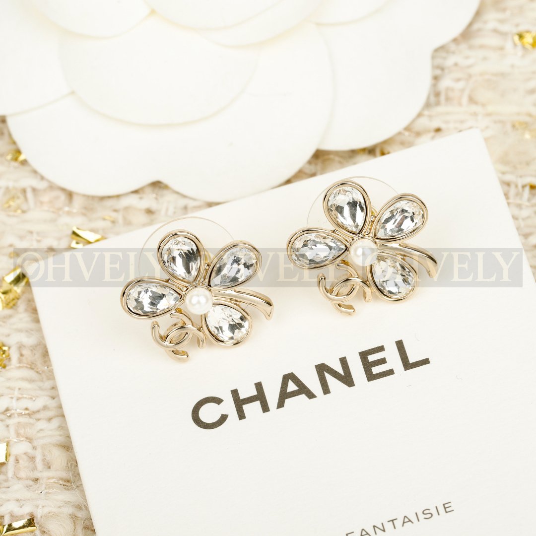 샤넬 CHANEL 코코마크 클로버 스트라스 이어링 상품 썸네일