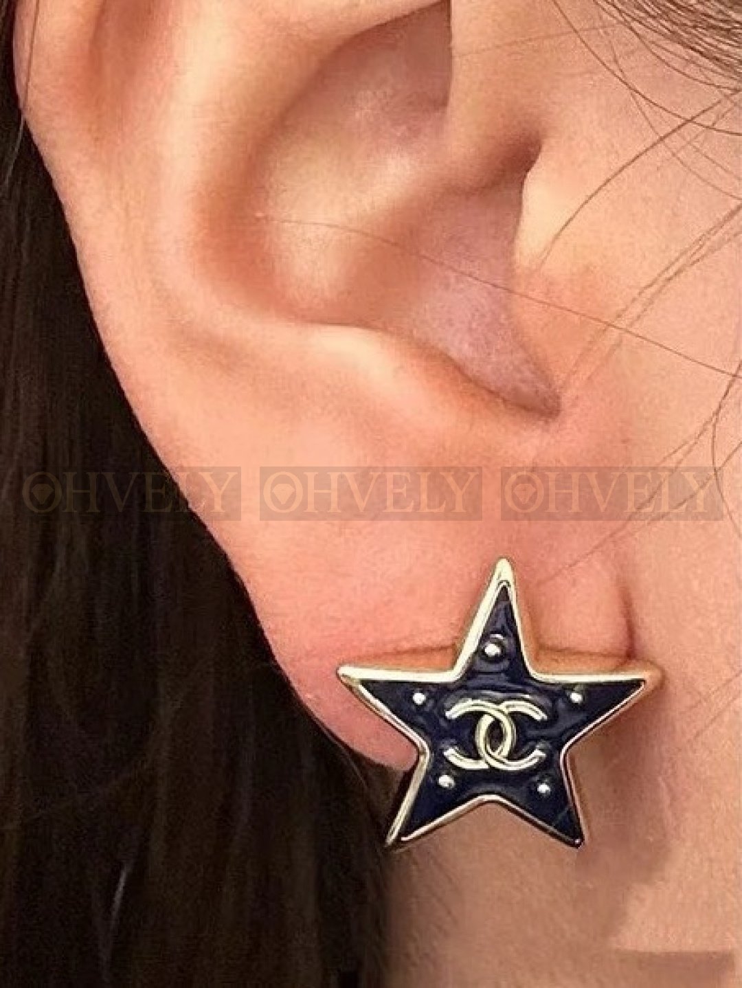 샤넬 CHANEL 블랙 스타 스터드 이어링 상품 썸네일