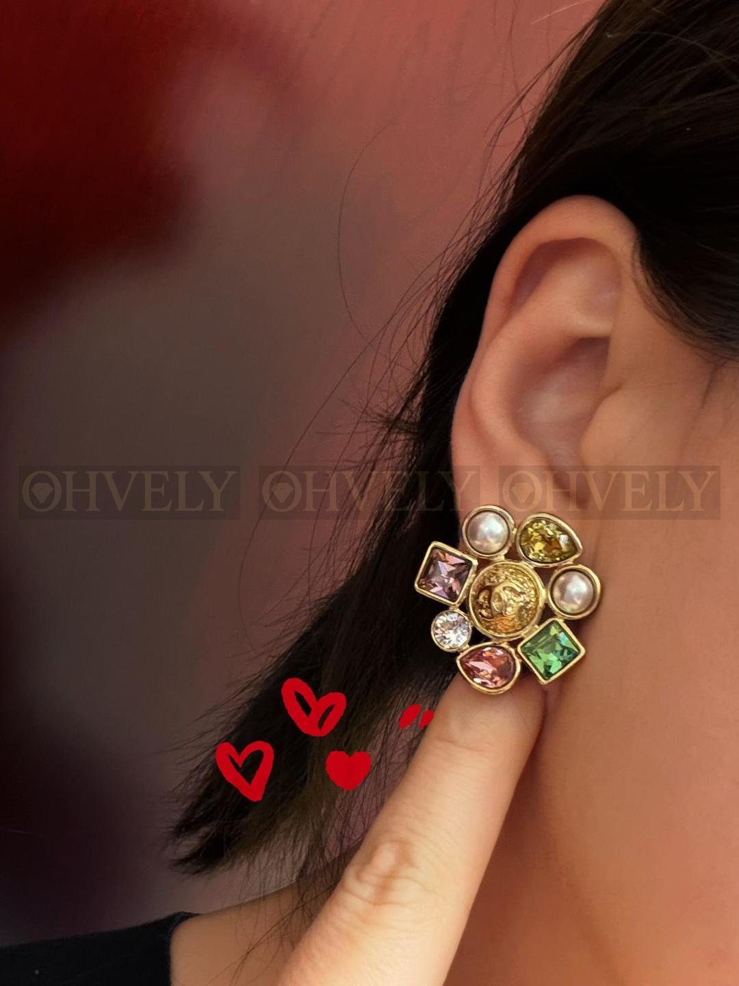 샤넬 CHANEL 멀티 컬러 스톤 이어링 (BIJOUX FANTAISIE 라인) 상품 썸네일