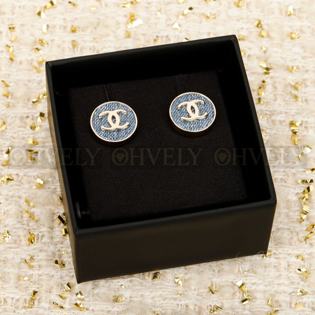 샤넬 CHANEL 데님 CC 로고 스터드 이어링 상품 썸네일