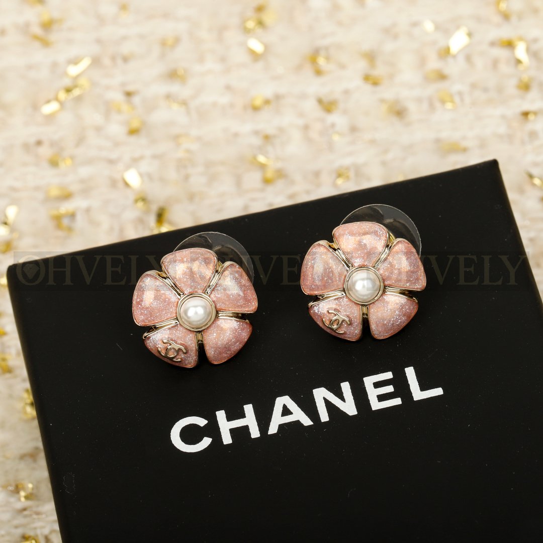 샤넬 CHANEL 크루즈 쇼 까멜리아 스터드 이어링 (핑) 상품 썸네일