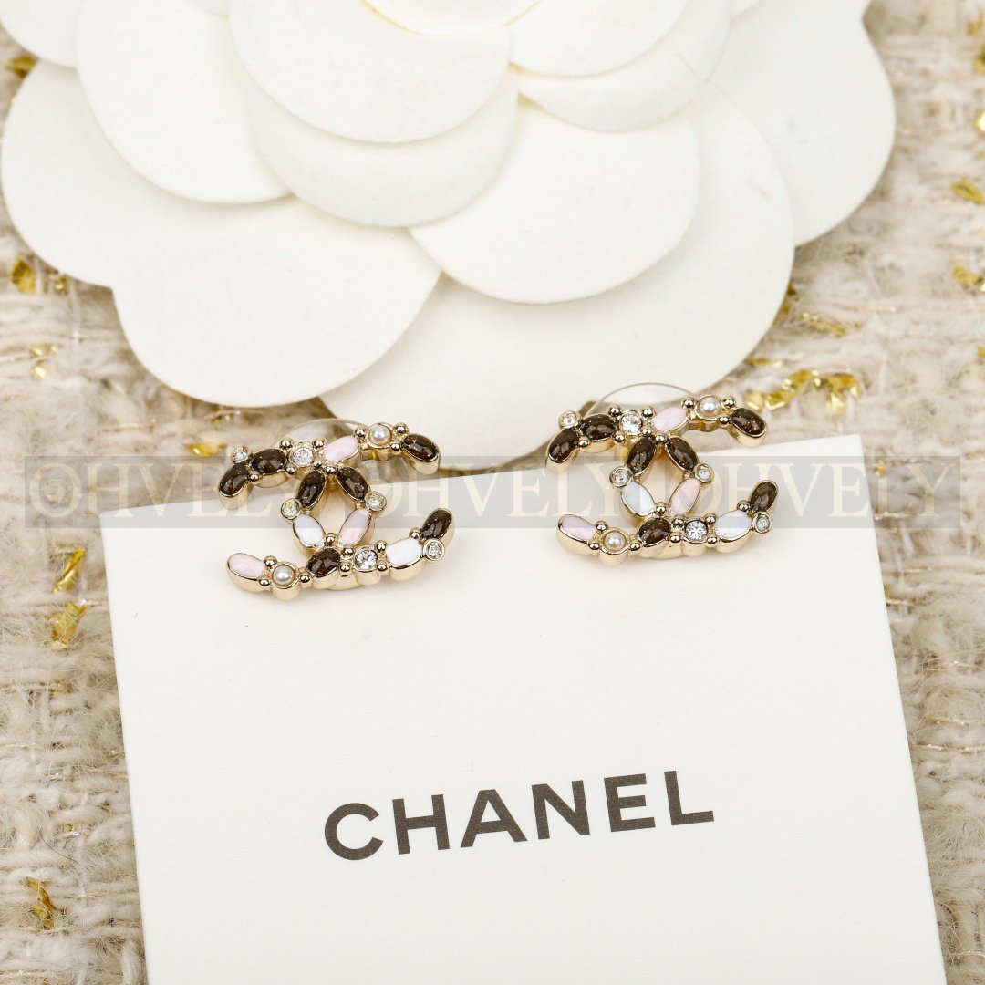 샤넬 CHANEL CC 로고 멀티스톤 이어링 상품 썸네일