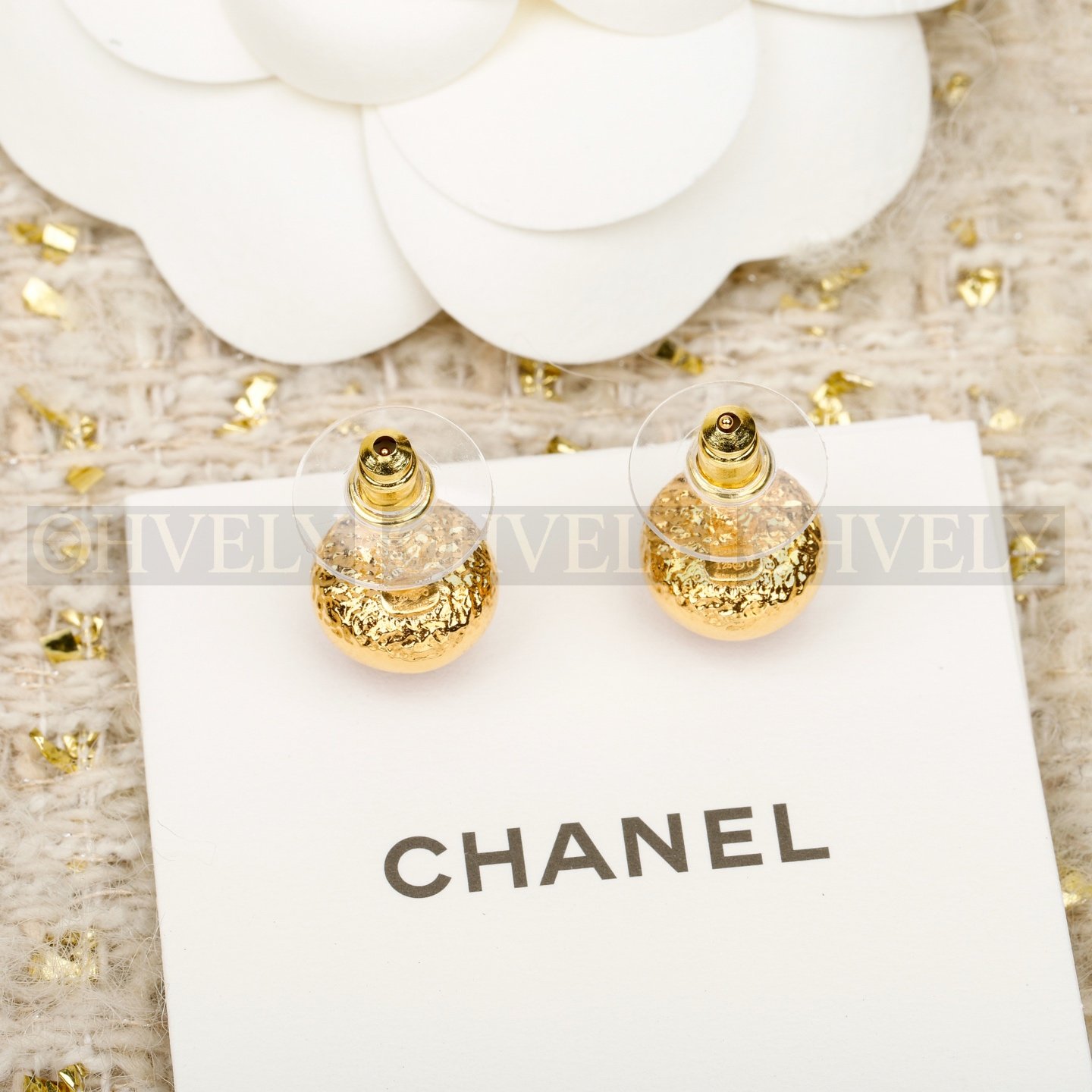 샤넬 CHANEL 핑크 CC 골드 라운드 이어링 상품 썸네일