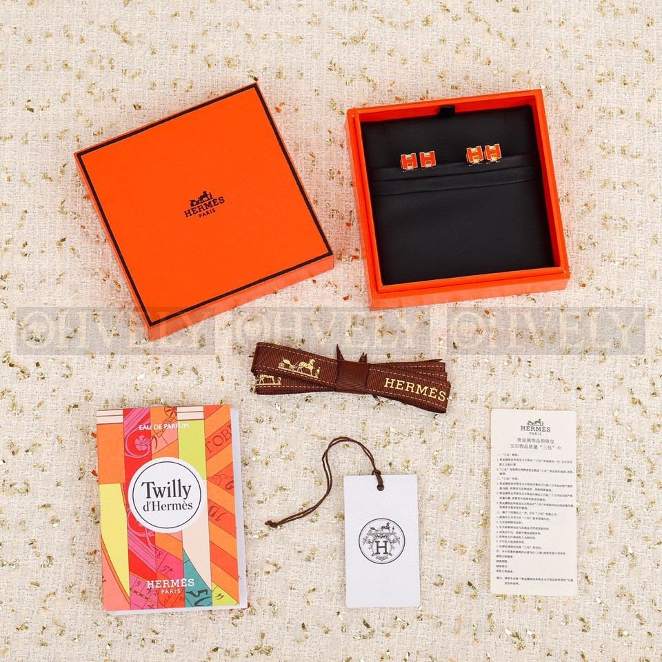 에르메스 Hermès 카쥬 드 아슈 Cage d'H 이어링 (금장) 상품 썸네일