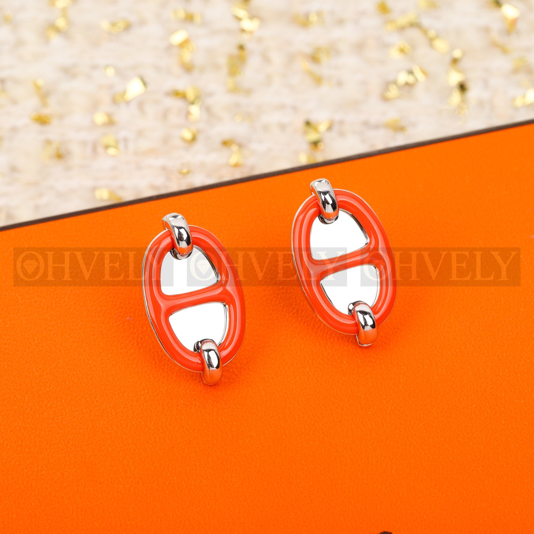 에르메스 Hermès 미니 마이옹 샹달 Mini Maillon Chaine d'Ancre 이어링 은판 상품 썸네일
