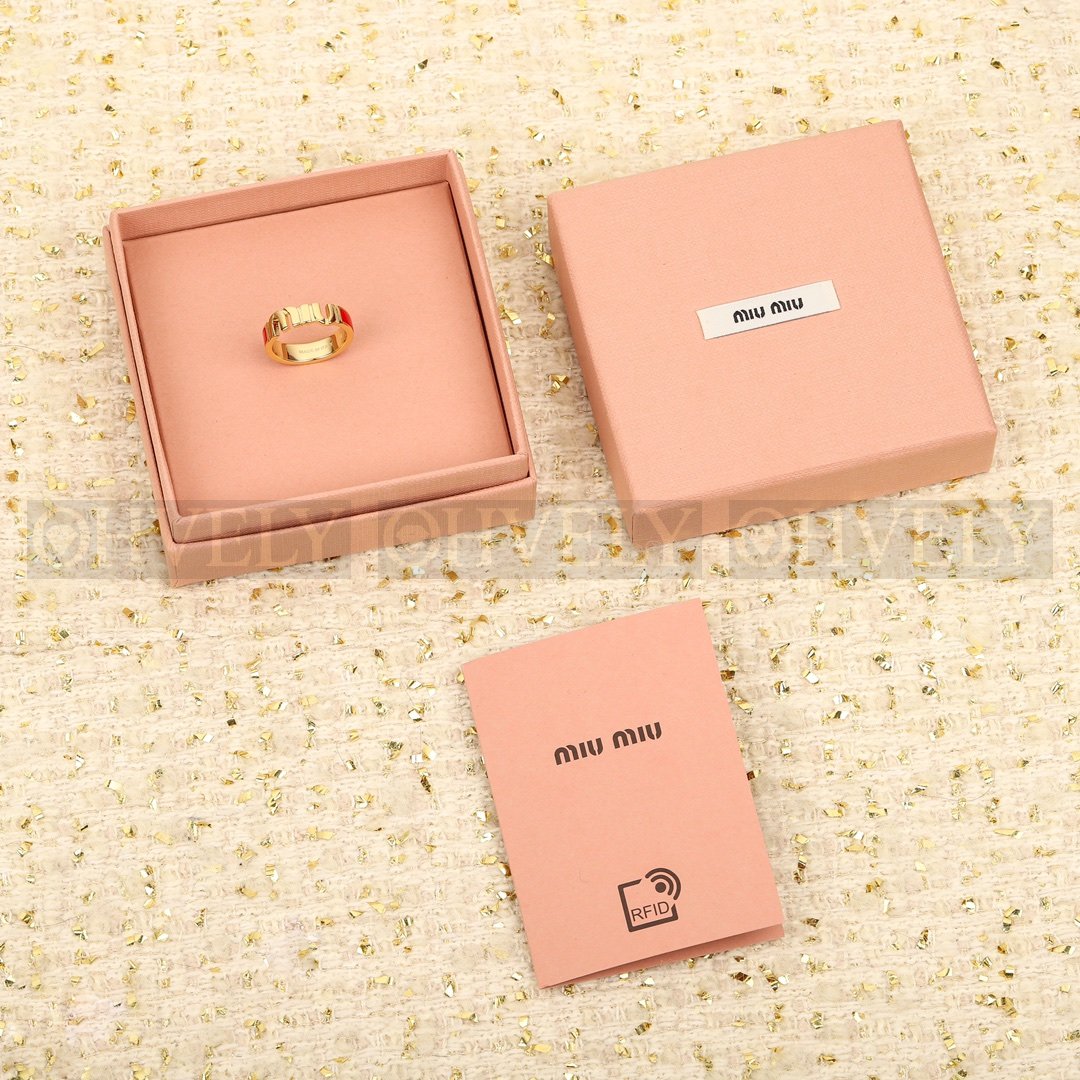 미우미우 Miu Miu 메탈 로고 레드 링 상품 썸네일