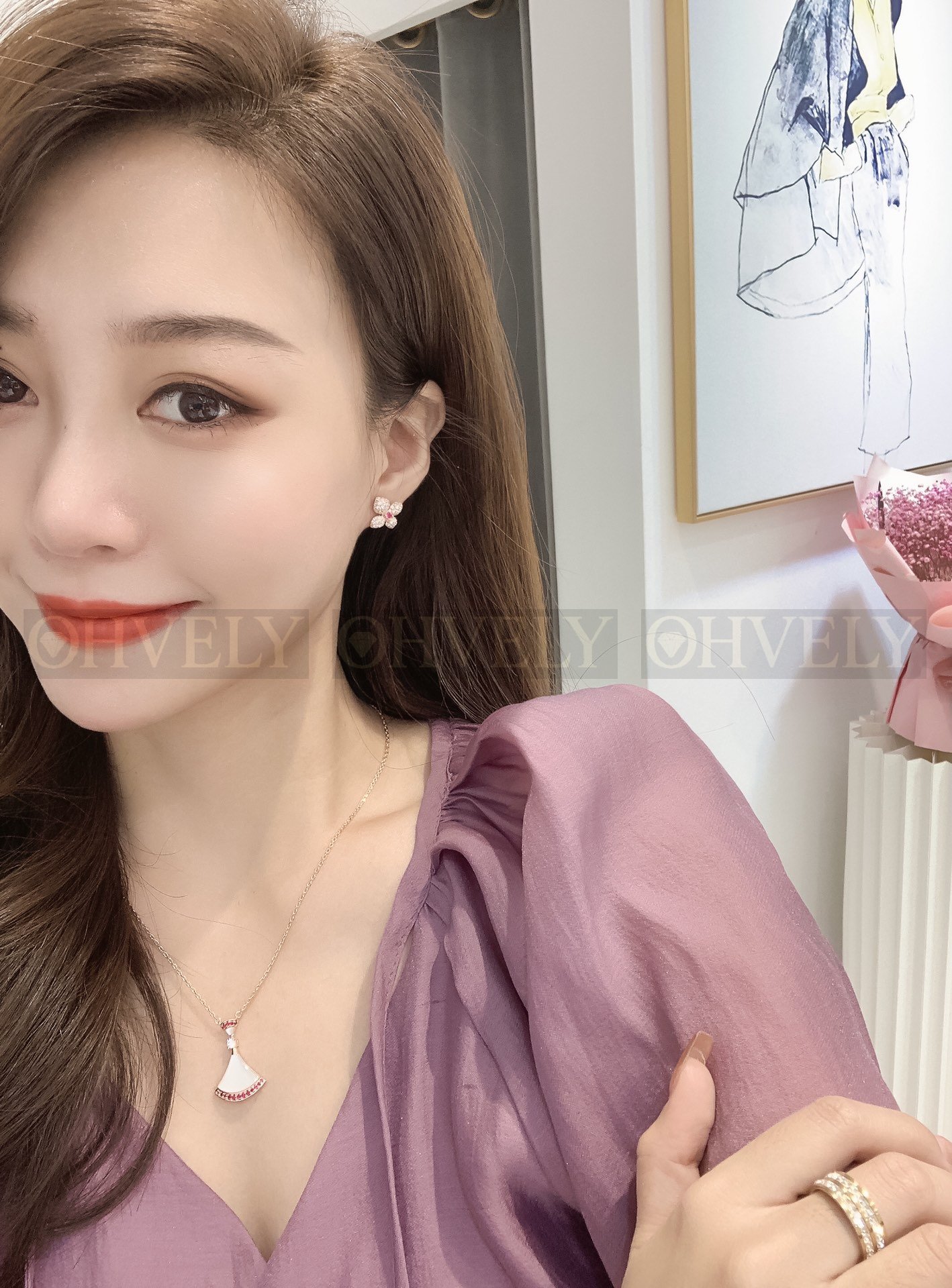 쇼메 Chaumet 오르탕시아 에덴 이어링 상품 썸네일