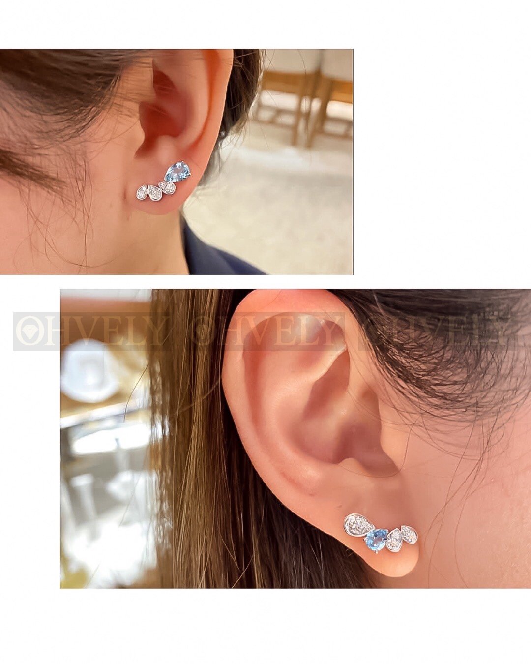 쇼메 Chaumet 비 드 쇼메 이어링 화이트 골드 아쿠아마린 상품 썸네일