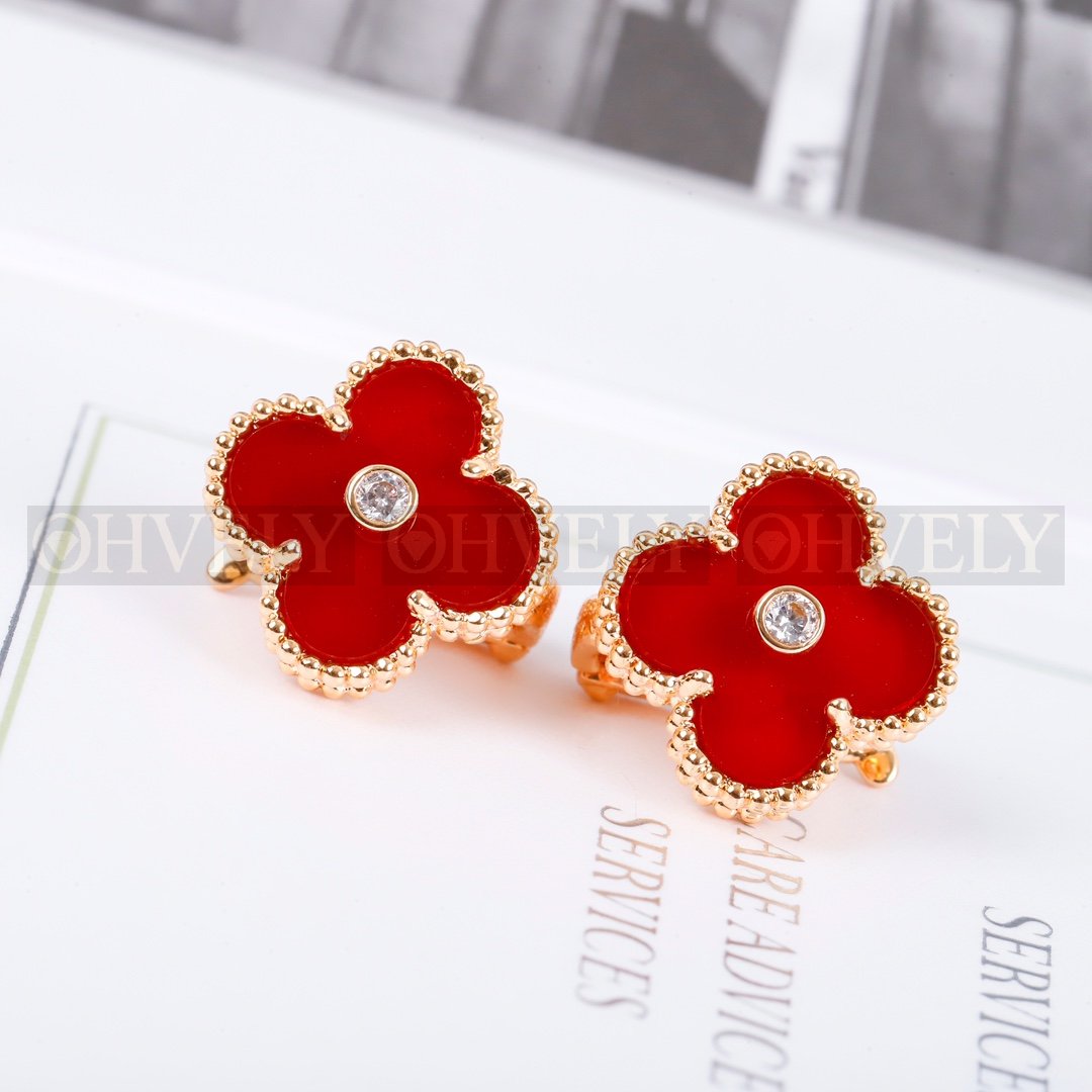 반클리프 아펠 Van Cleef & Arpels 빈티지 알함브라 이어링 (센터 다이아몬드 모델) 상품 썸네일