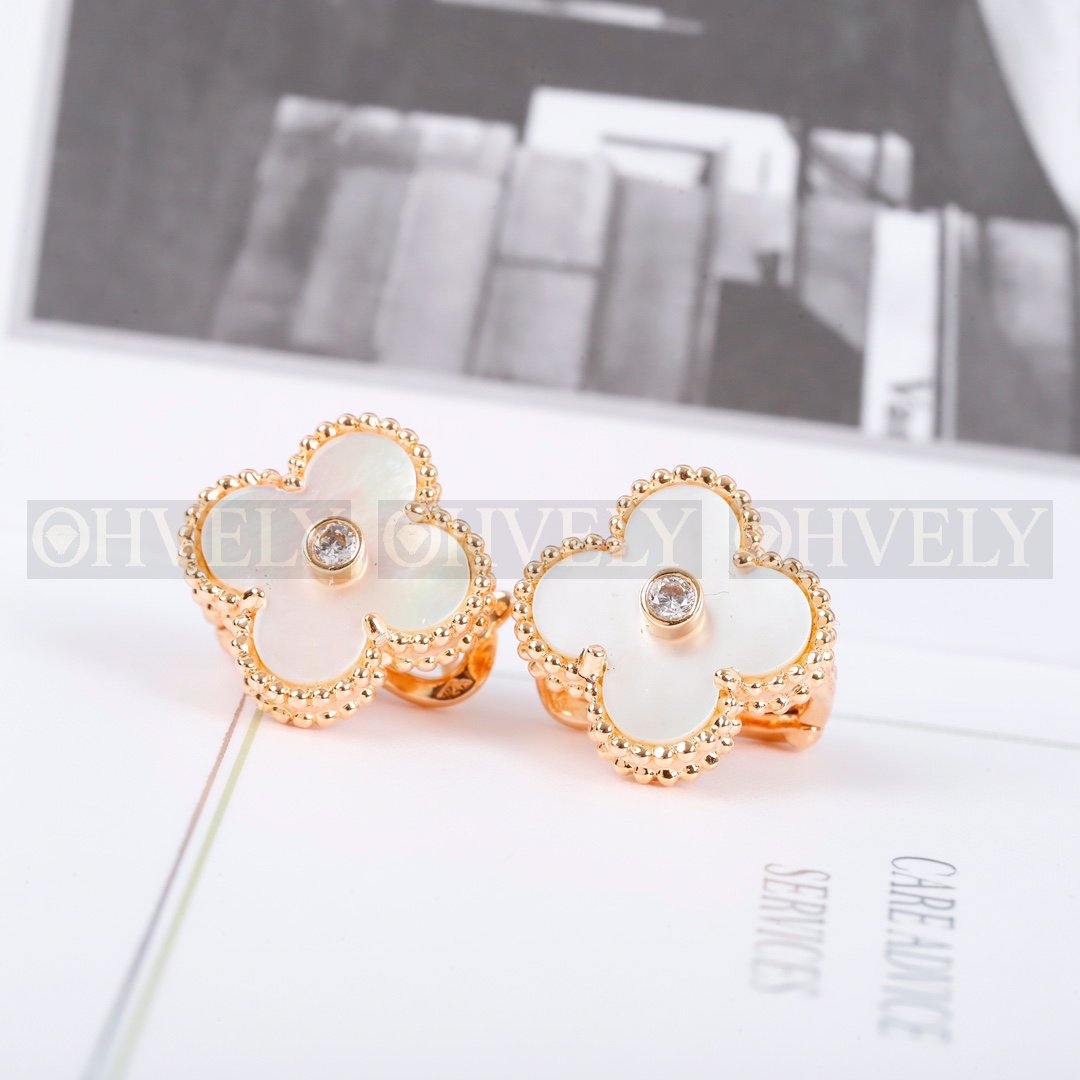 반클리프 아펠 Van Cleef & Arpels 빈티지 알함브라 이어링 (센터 다이아몬드 모델) 상품 썸네일