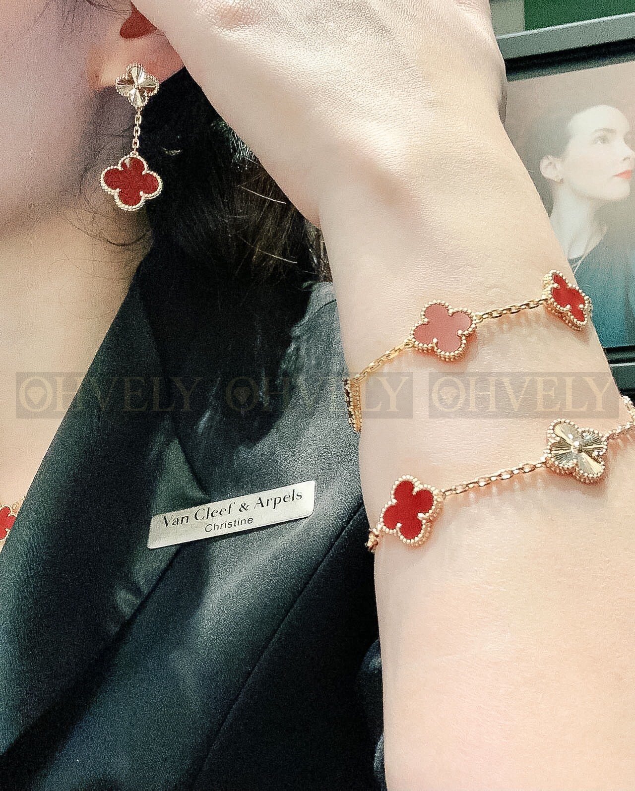 반클리프 아펠 Van Cleef & Arpels 매직 알함브라 이어링 기요셰 & 커넬리언 상품 썸네일