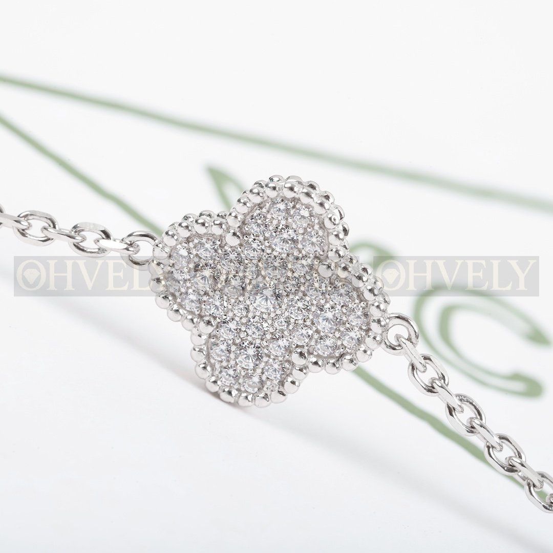 반클리프 아펠 Van Cleef & Arpels 빈티지 알함브라 브레이슬릿 (5개 모티프 - 다이아몬드 파베) 상품 썸네일