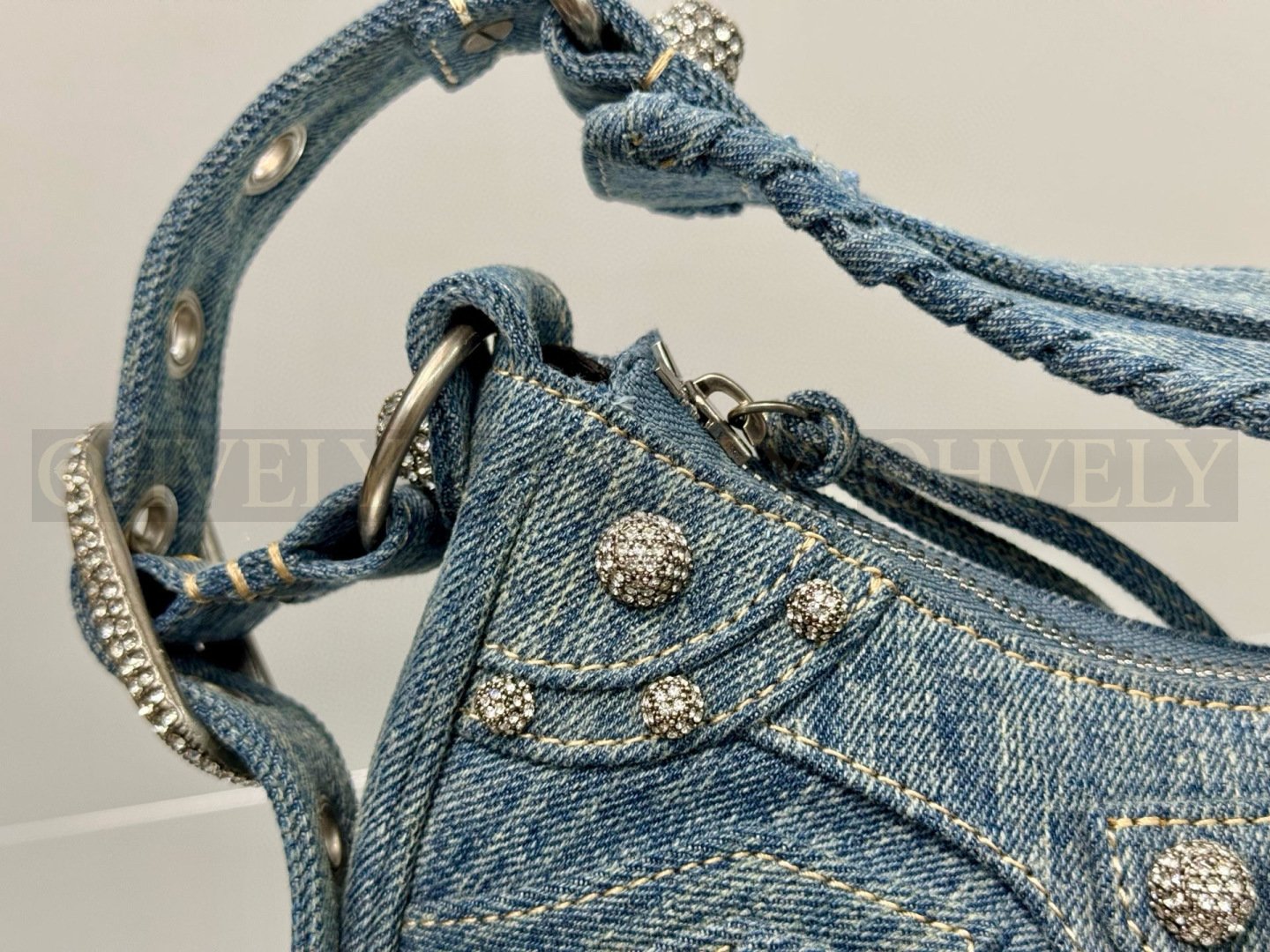 Balenciaga Le Cagole 데님 스몰백 라인스톤 상품 썸네일