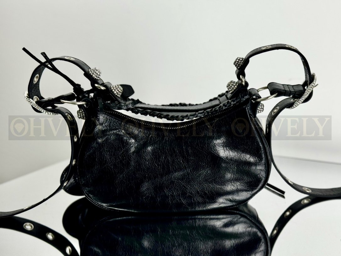 Balenciaga Le Cagole 스몰 숄더백 라인스톤(블랙) 상품 썸네일