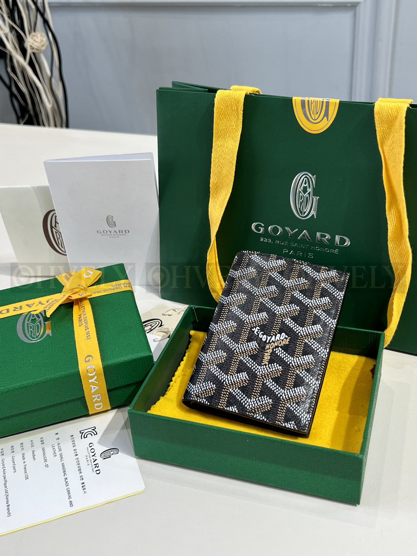 GOYARD 고야드 인서트 빅투아르 카드 홀더 블랙&옐로우 상품 썸네일
