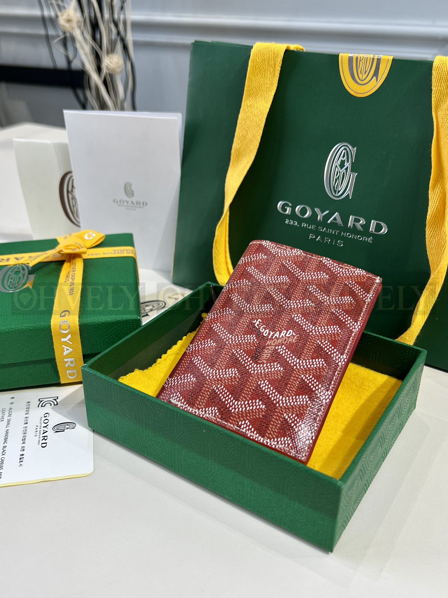 GOYARD 고야드 인서트 빅투아르 카드 홀더 레드&옐로우 상품 썸네일